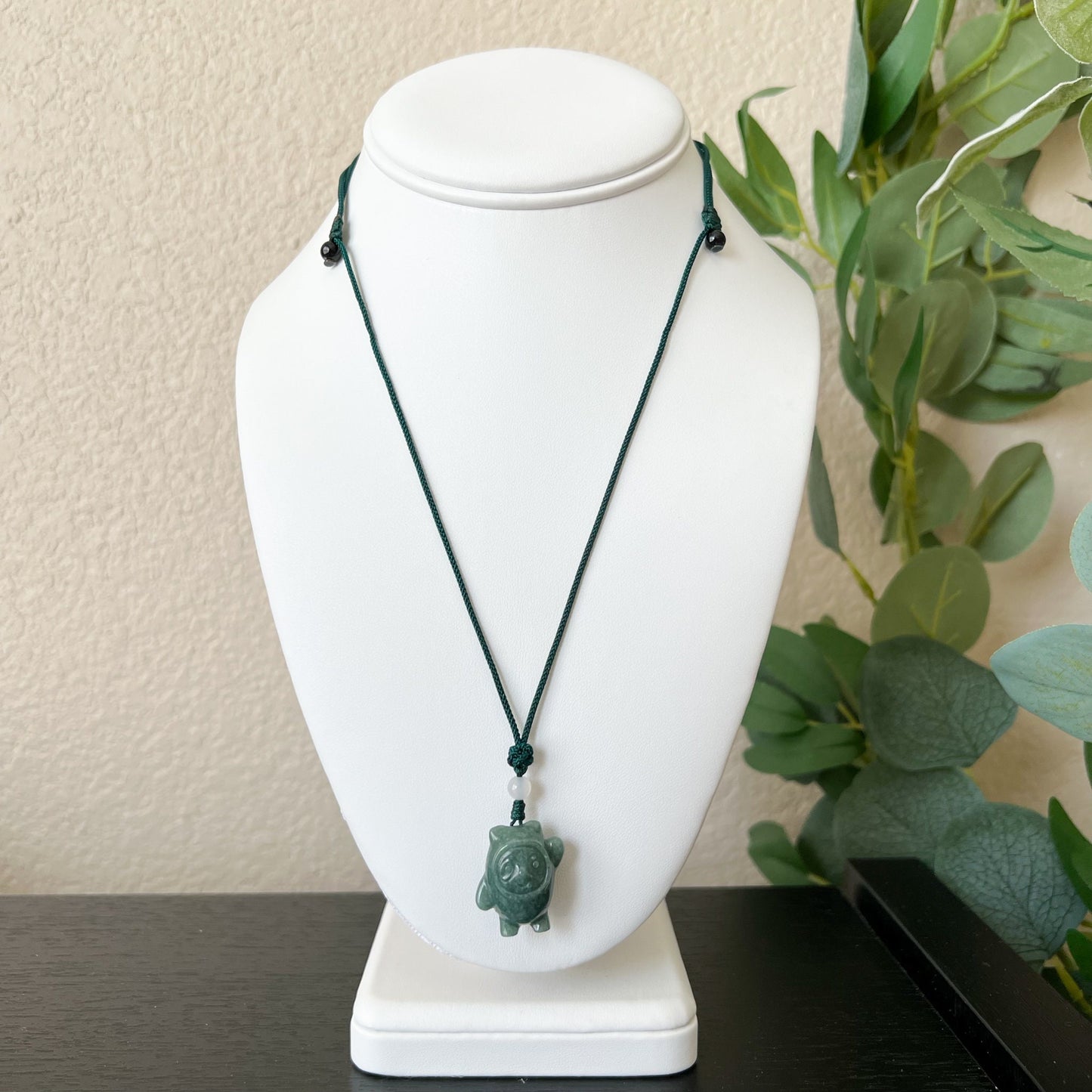 Jadeite Jade Cartoon Panda, Green Jade, Hand Carved Pendant Necklace, SHWQ-0322-1650214607 - AriaDesignCollection