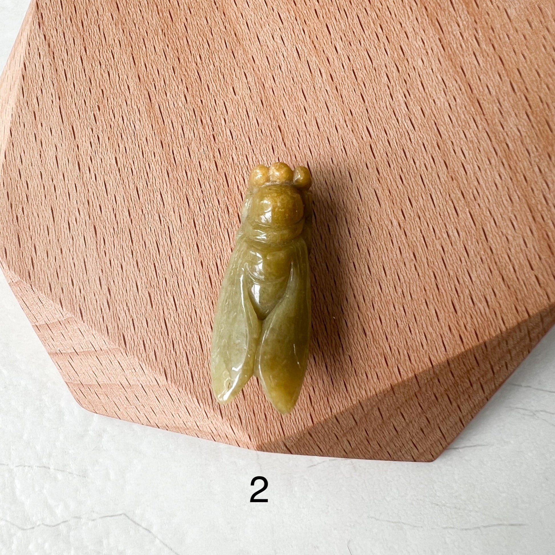 Small Jade Cicada, Green Yellow Jadeite Jade, Hand Carved Pendant Necklace, ZYF-0322-1652109402 - AriaDesignCollection