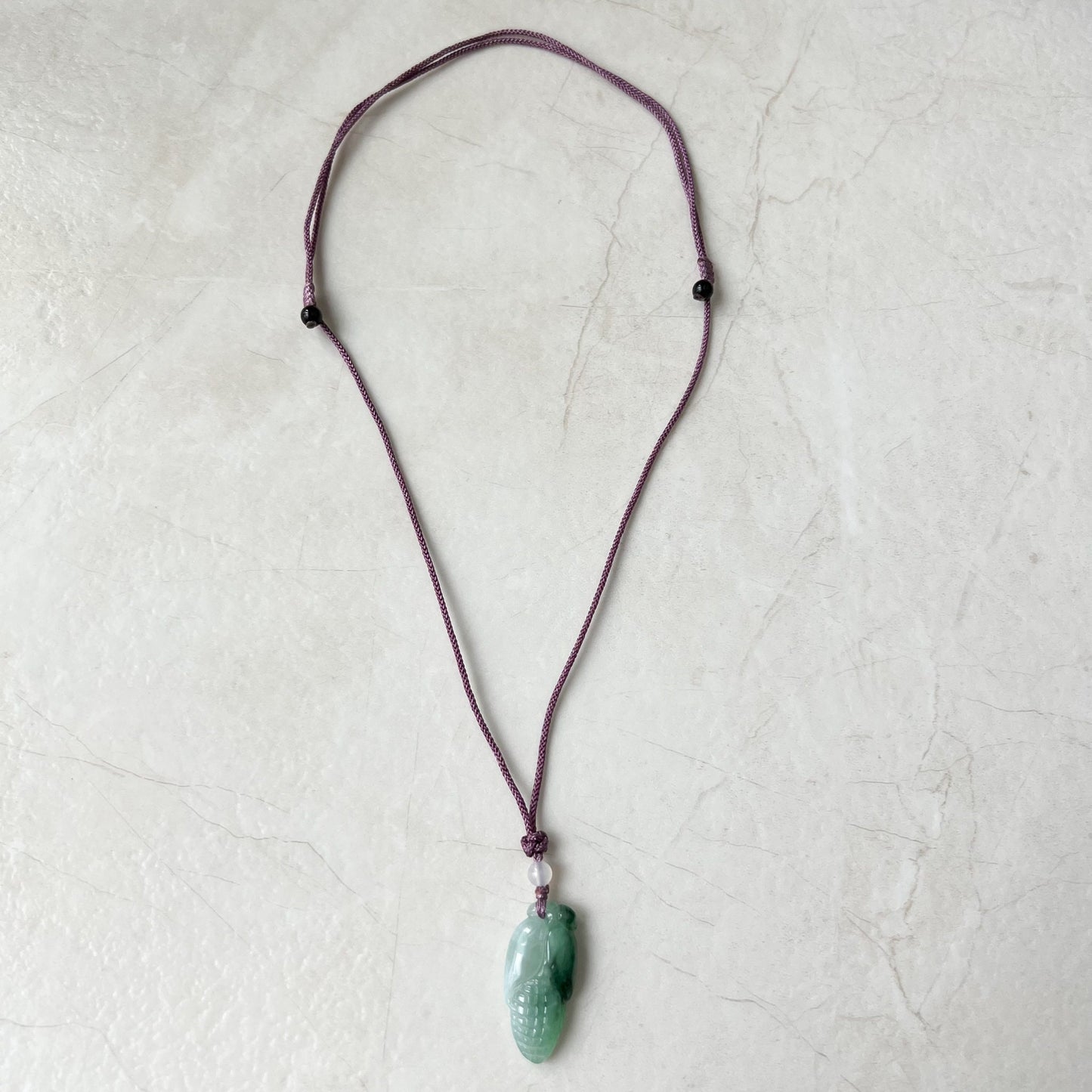 Jadeite Jade Translucent Blue Green Corn Necklace, ZYF-0322-1651680300 - AriaDesignCollection