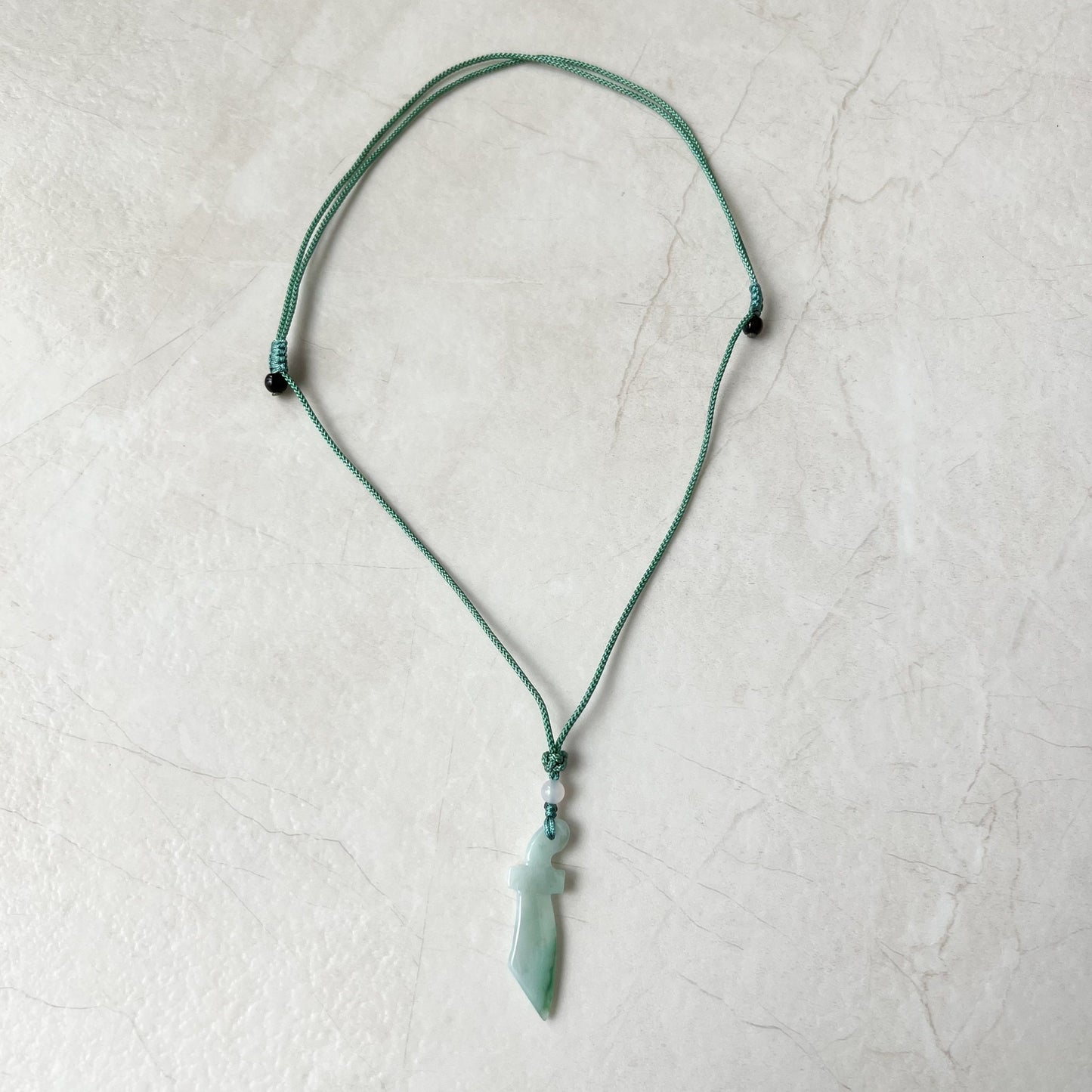 Jadeite Jade Green Jade Sword, Dagger, Hand Carved Pendant Necklace, ZYF-0322-1652554280 - AriaDesignCollection