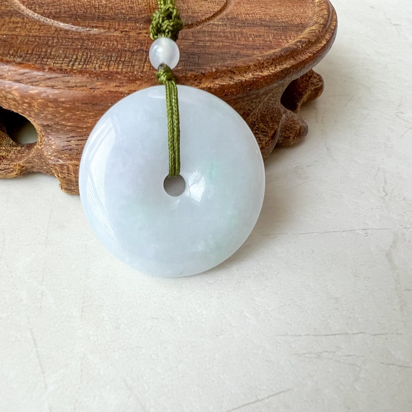 Purple Lavender Jadeite Jade Minimalist Dainty Donut Ping An Necklace, XNZ-1221-1656184611 - AriaDesignCollection