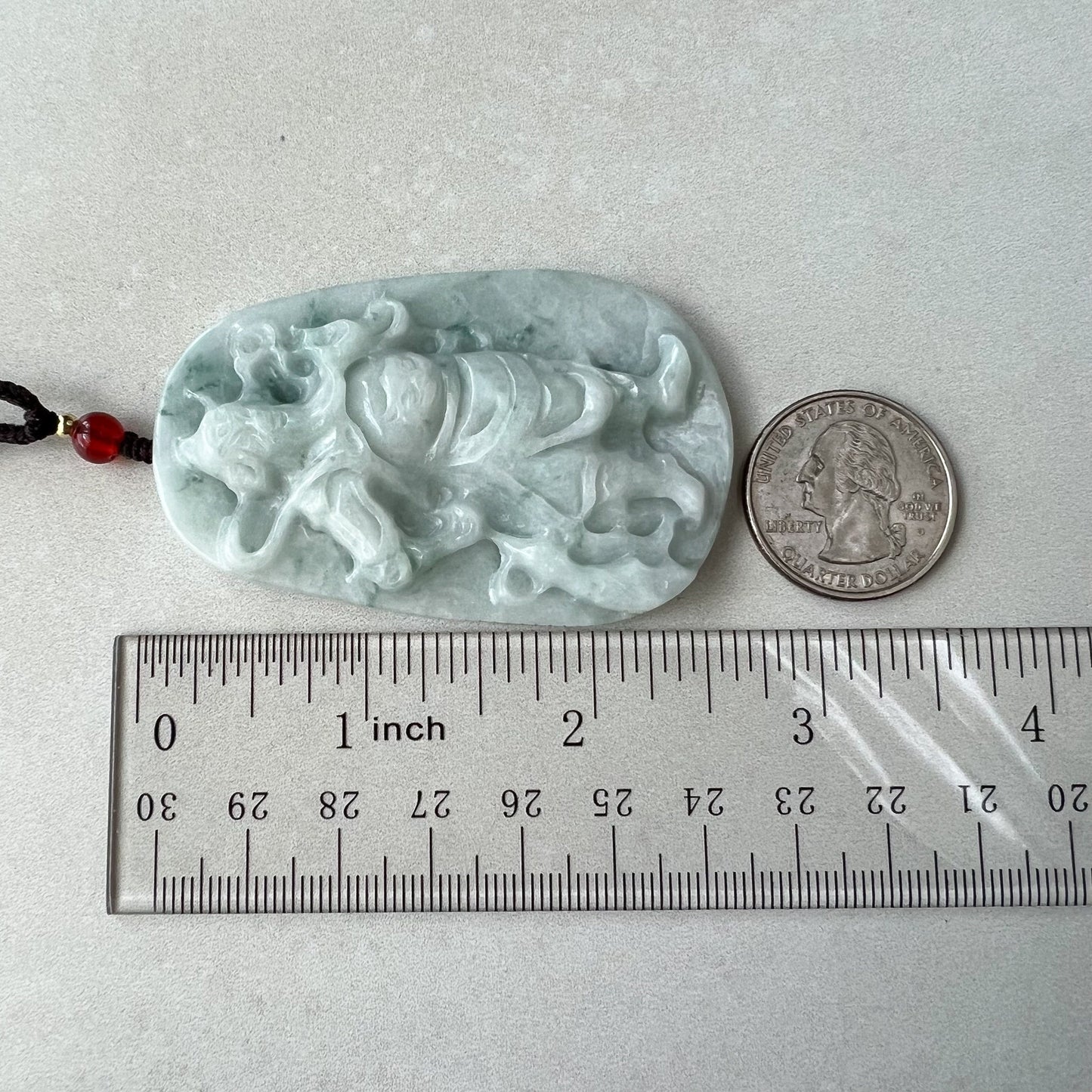 White Jadeite Jade Guan Yu Guan Gong, 关公, Hand Carved Pendant Necklace, YJ-1221-0288600 - AriaDesignCollection