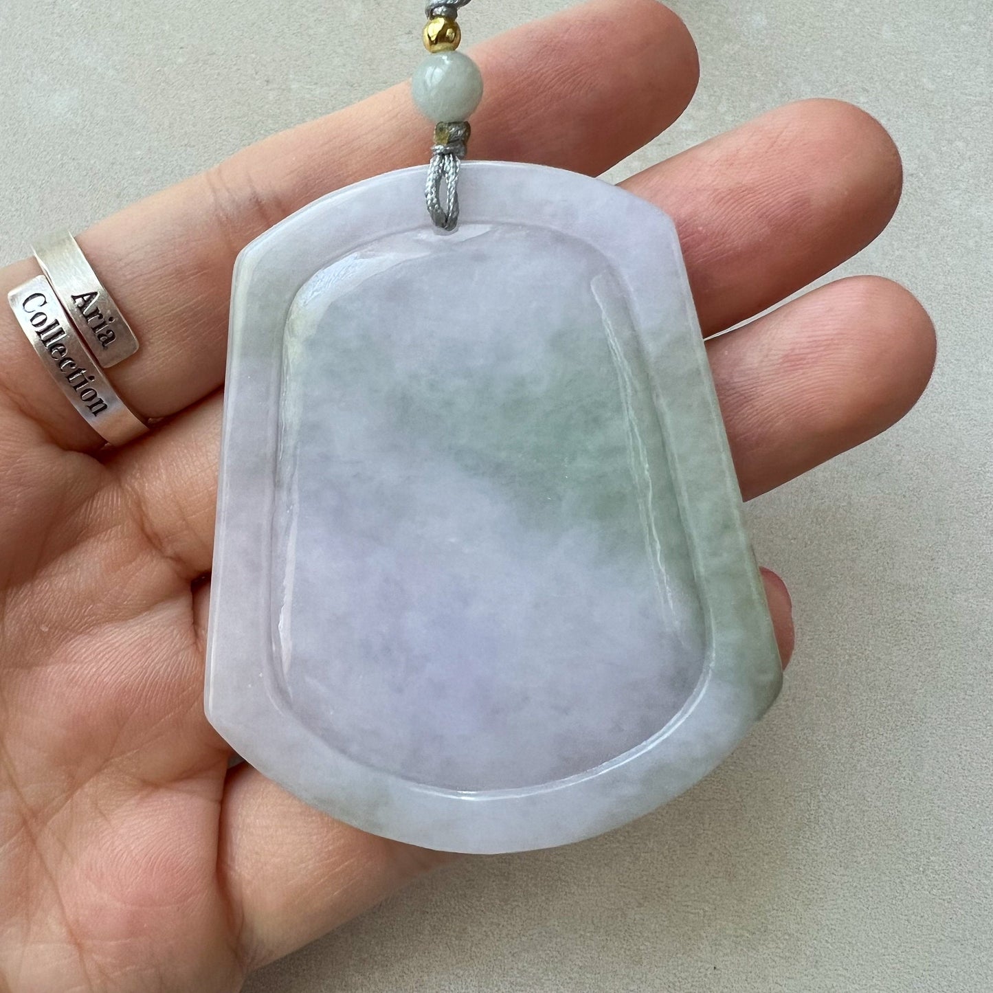 Purple Green Jade, Jadeite Jade Tree, Landscape Mountain Forest River Scenery Hand Carved Pendant Necklace, HYFC-0622-1659050470 - AriaDesignCollection