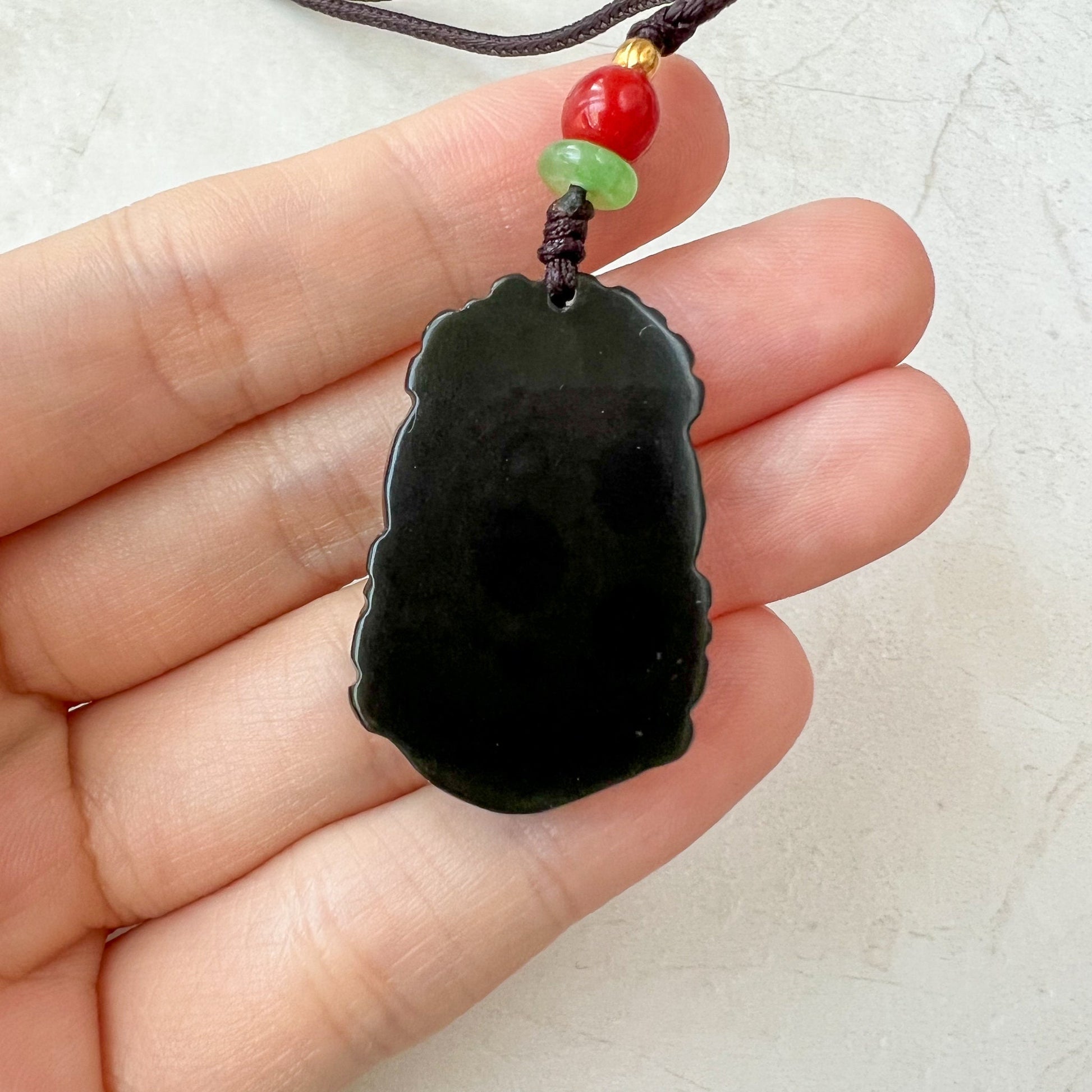 Dark Green Horse Nephrite Jade Chinese Zodiac Carved Pendant Necklace, RM-1221-1657826668 - AriaDesignCollection