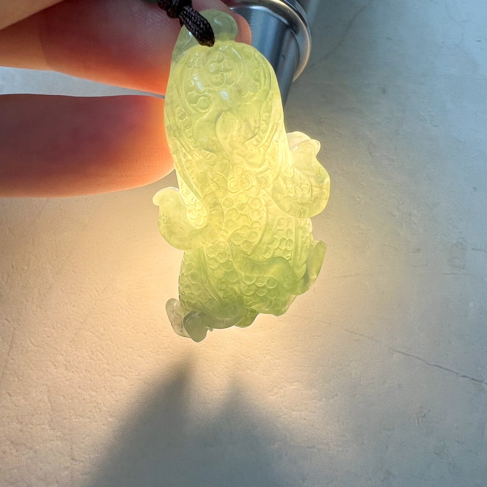 Jadeite Jade Green Cabbage Necklace, Jade Pendant, Jade Necklace, Feng Shui Necklace, YJ-0622-0410950-1 - AriaDesignCollection