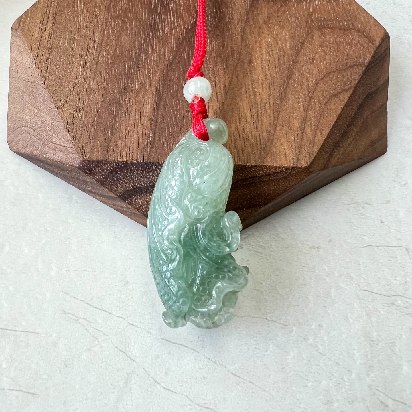 Jadeite Jade Green Cabbage Necklace, Jade Pendant, Jade Necklace, Feng Shui Necklace, YJ-0622-0410950-3 - AriaDesignCollection