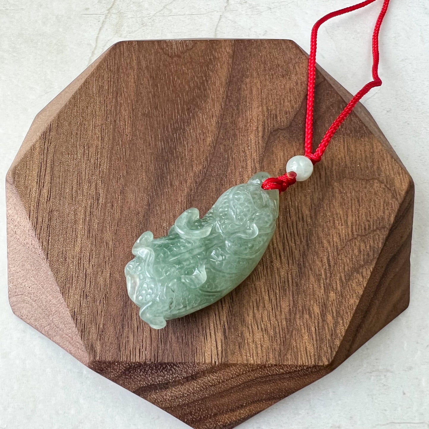 Jadeite Jade Green Cabbage Necklace, Jade Pendant, Jade Necklace, Feng Shui Necklace, YJ-0622-0410950-3 - AriaDesignCollection