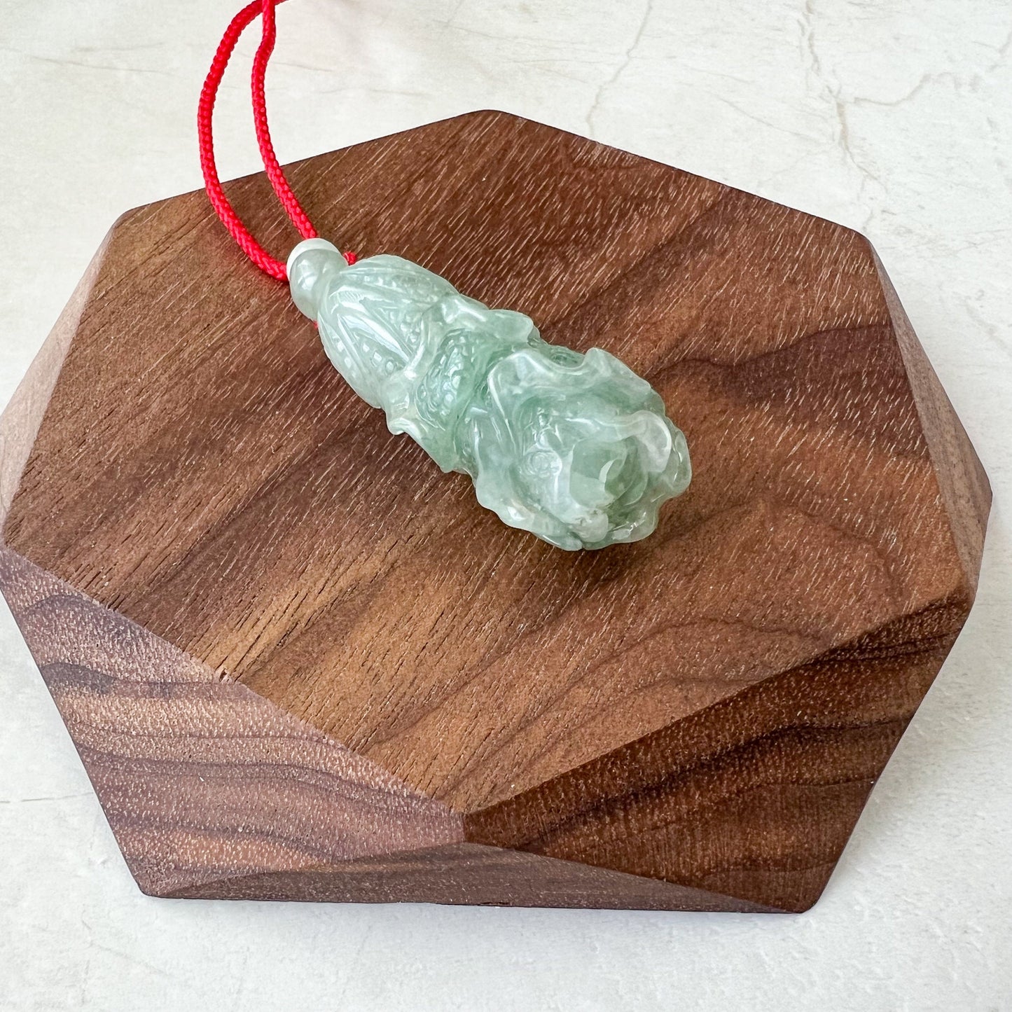 Jadeite Jade Green Cabbage Necklace, Jade Pendant, Jade Necklace, Feng Shui Necklace, YJ-0622-0410950-3 - AriaDesignCollection