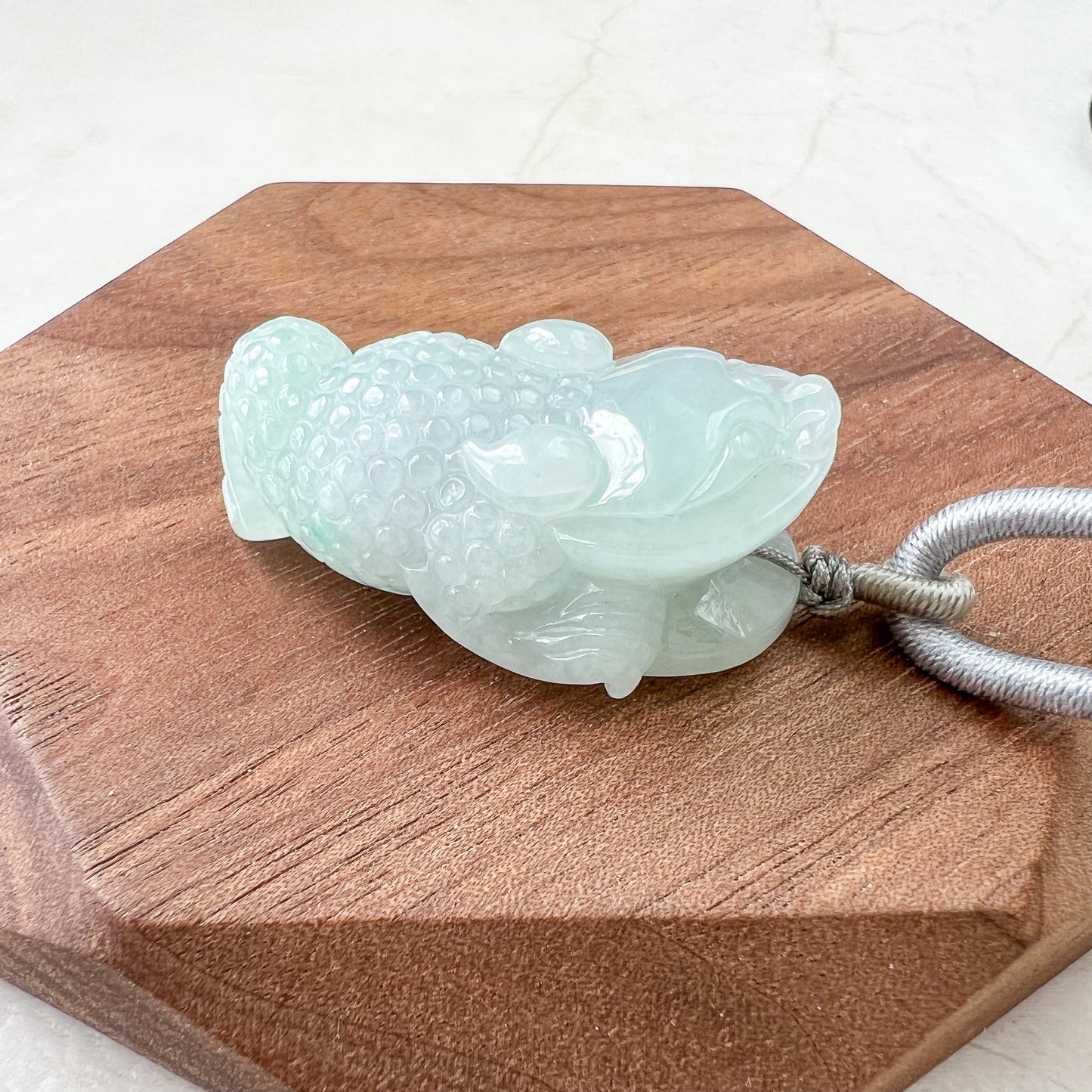 Jadeite Jade Light Green and Purple Money Toad, Money Frog, Golden Toad, 3 Leg Toad, Jin Chan, Lucky Toad,  金蟾 Pendant XM-1221-1668997192-2 - AriaDesignCollection