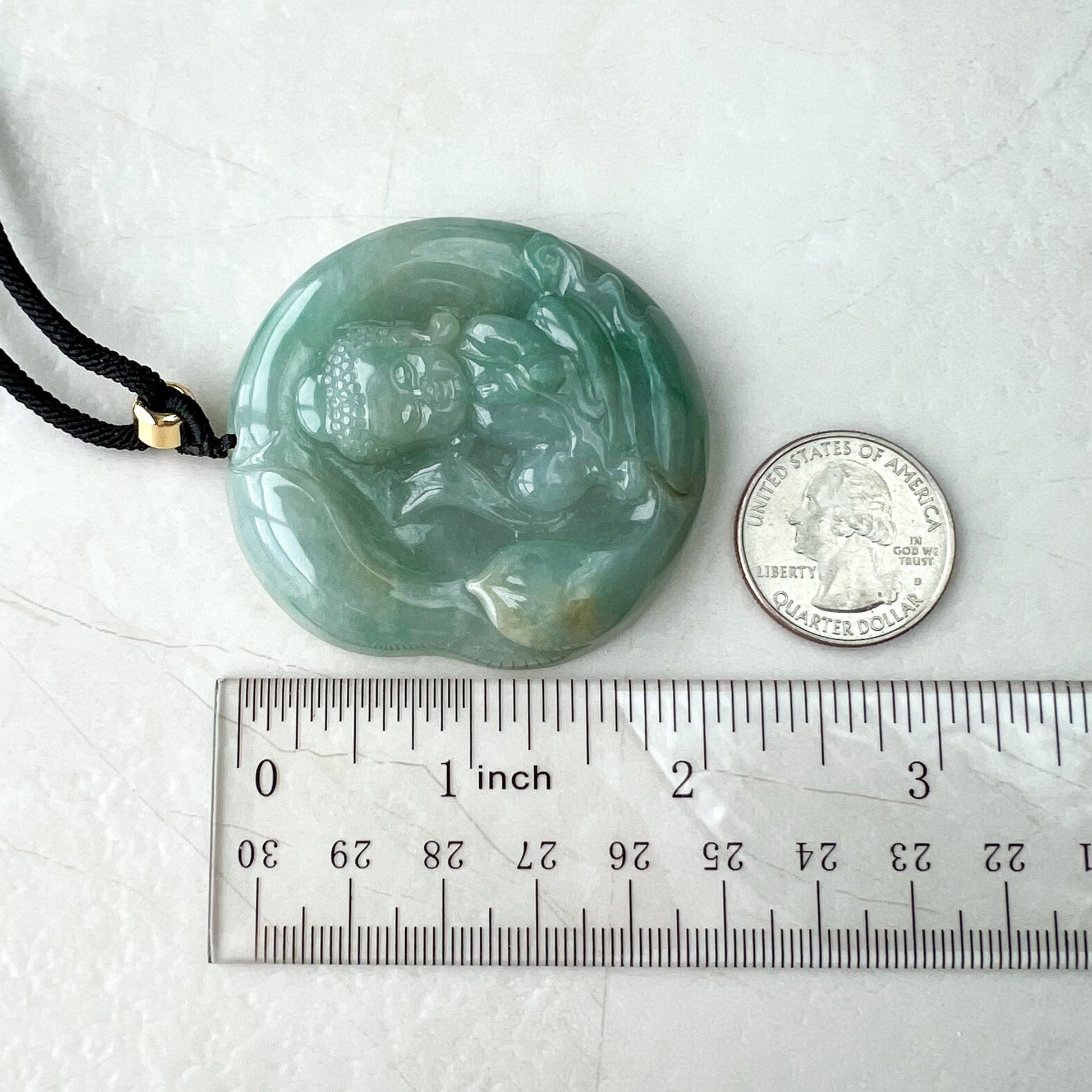 Large Jadeite Jade Baby Buddha  Necklace, 宝宝佛, YJ-0722-0004953 - AriaDesignCollection