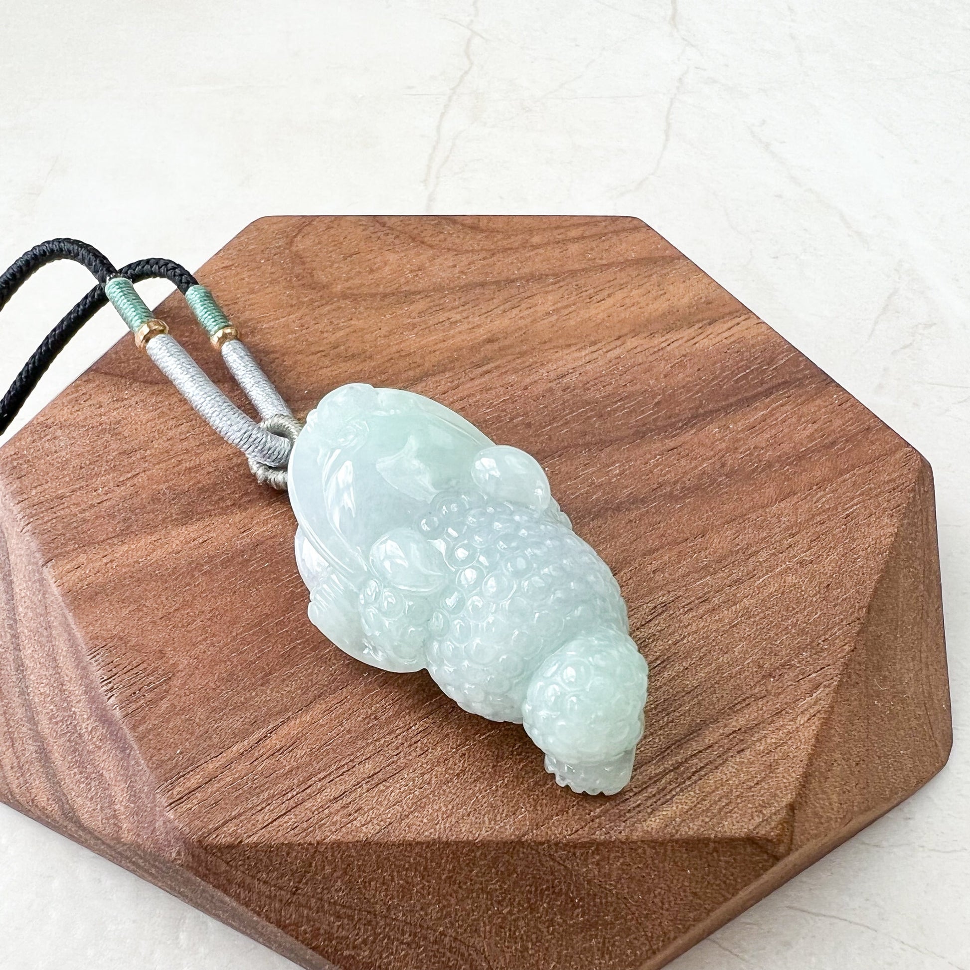 Jadeite Jade Light Green and Purple Money Toad, Money Frog, Golden Toad, 3 Leg Toad, Jin Chan, Lucky Toad,  金蟾 Pendant XM-1221-1668997192-2 - AriaDesignCollection