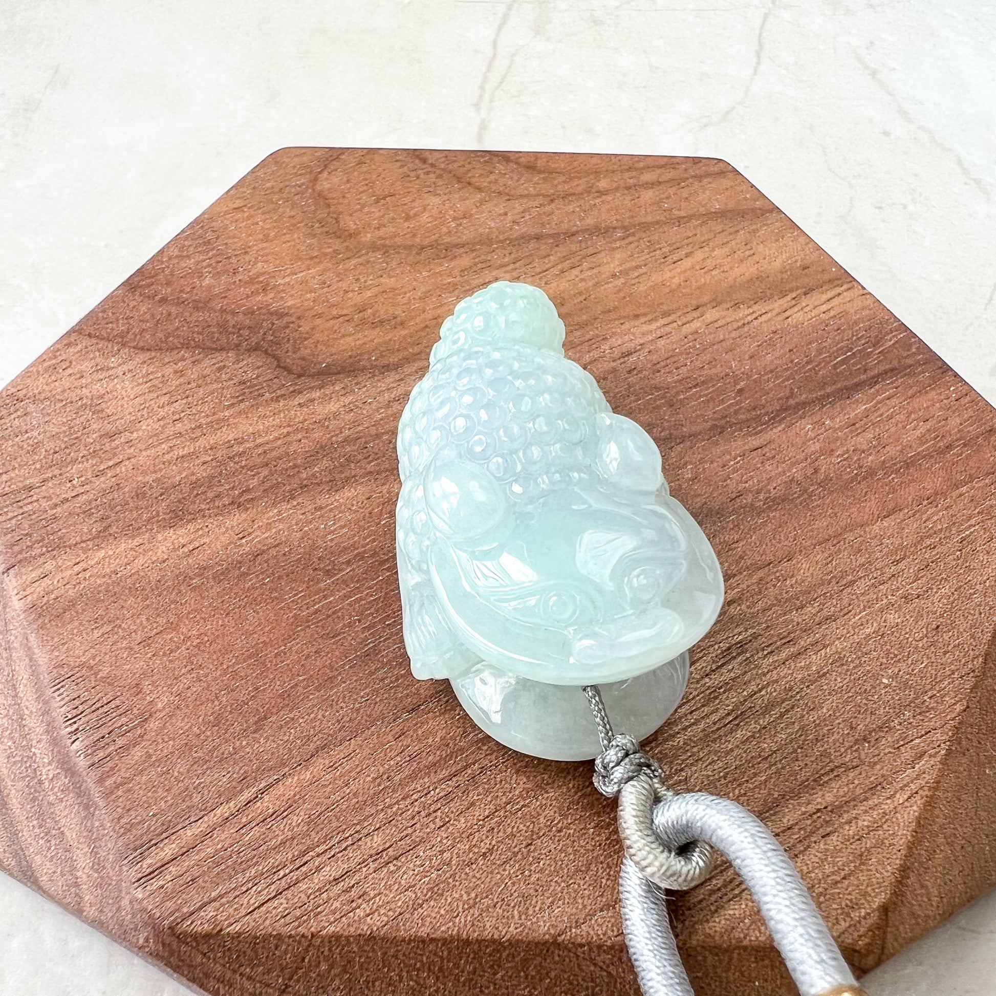 Jadeite Jade Light Green and Purple Money Toad, Money Frog, Golden Toad, 3 Leg Toad, Jin Chan, Lucky Toad,  金蟾 Pendant XM-1221-1668997192-2 - AriaDesignCollection