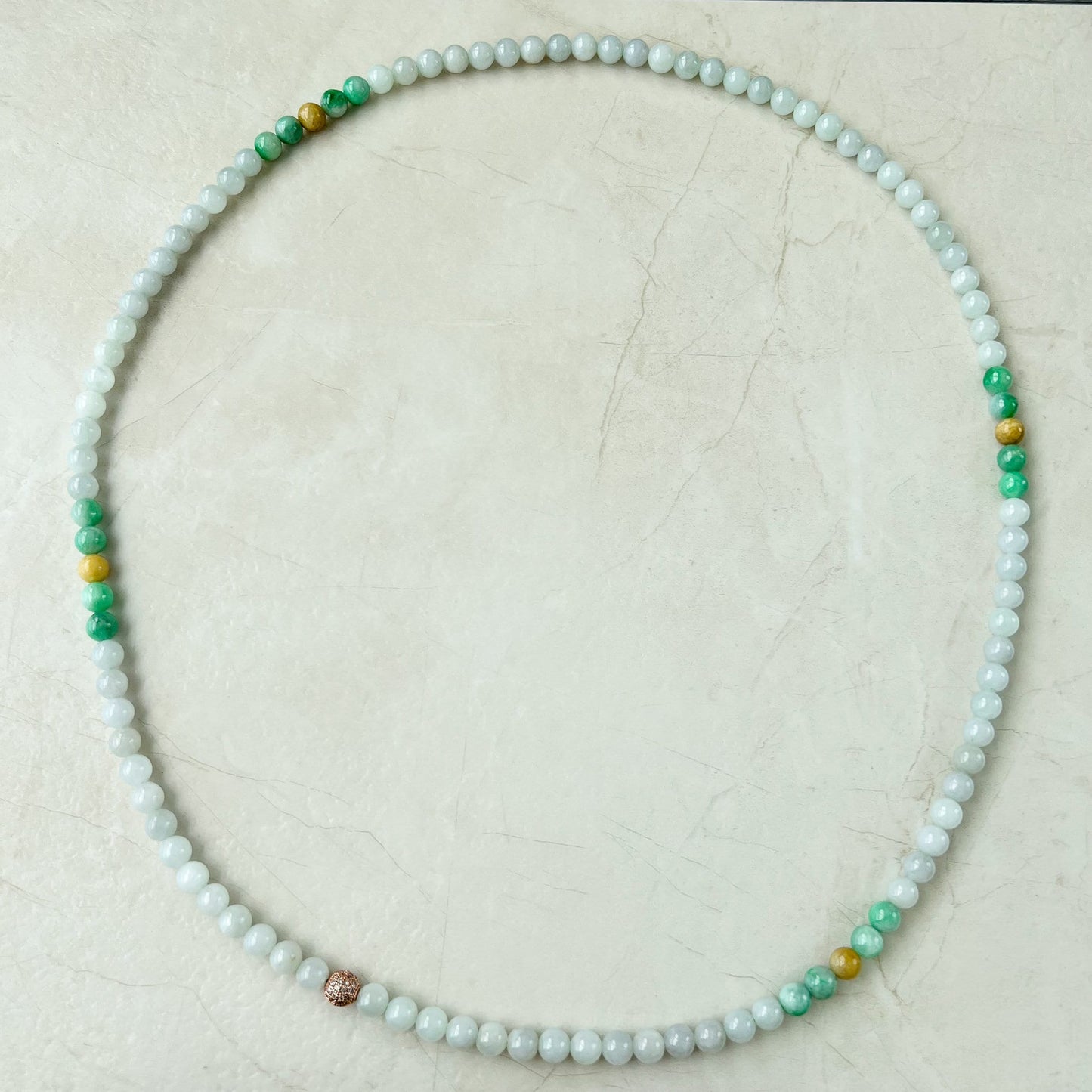 7.5 mm 108 White Green Yellow Jadeite Jade Mala Prayer Beads Bracelet Necklace, FCSG-1221-1678122966