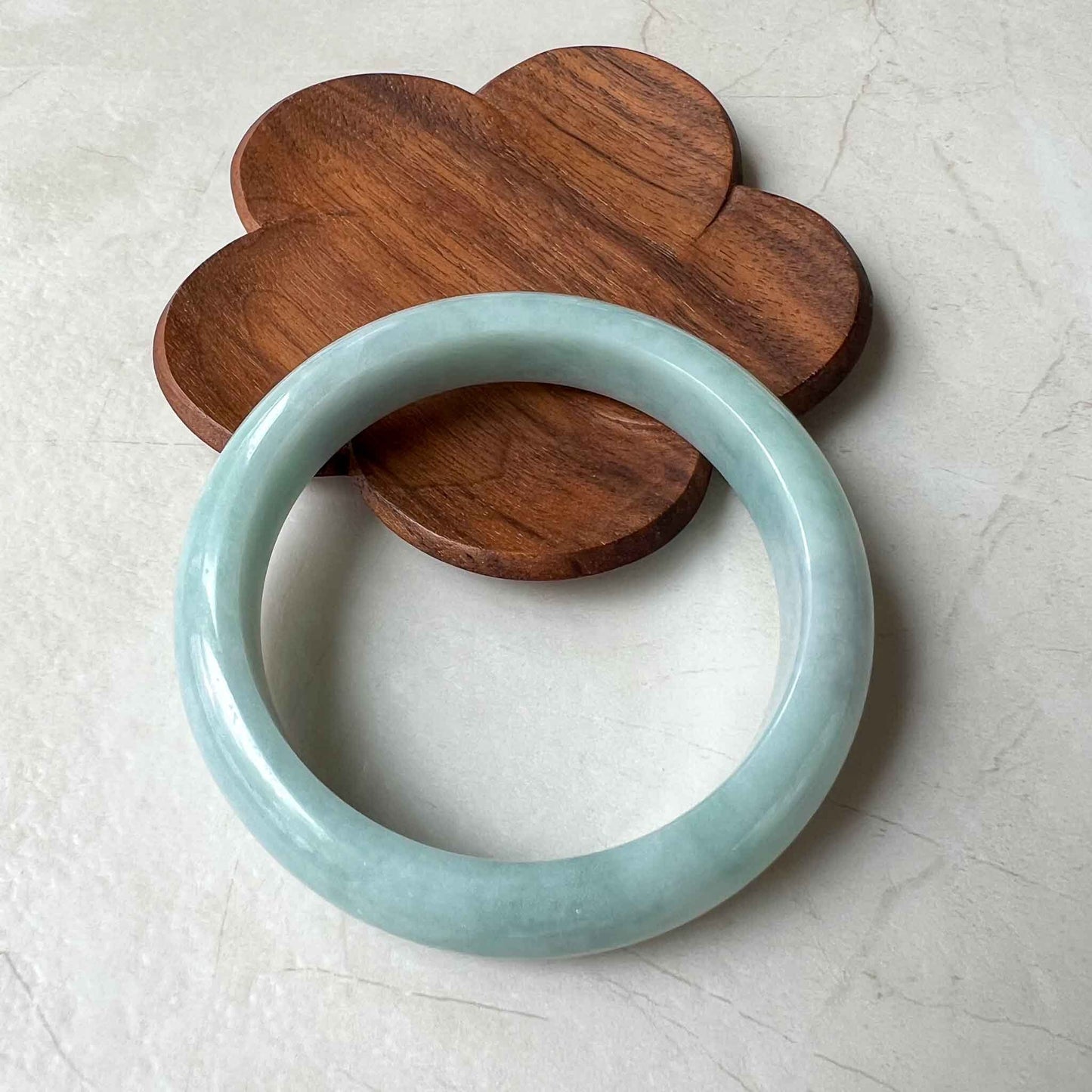 57.2 mm Green with Light Blue Jadeite Jade Bangle, Burmese Grade A Jadeite Jade, MDPK-1222-1684016452