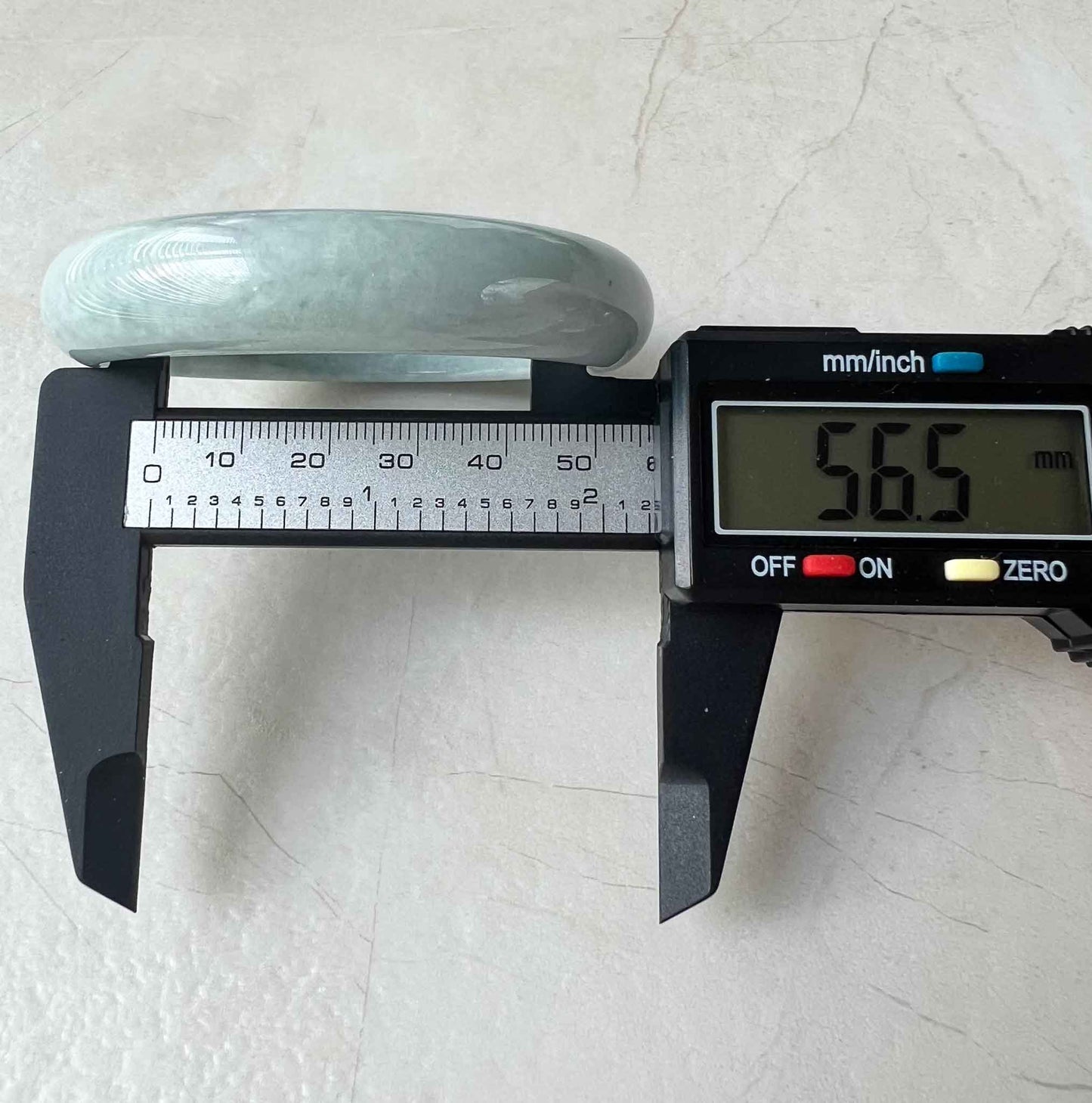 56.5 mm Light Green White Jadeite Jade Bangle, Burmese Grade A Jadeite Jade, MDPK-1222-1684020023