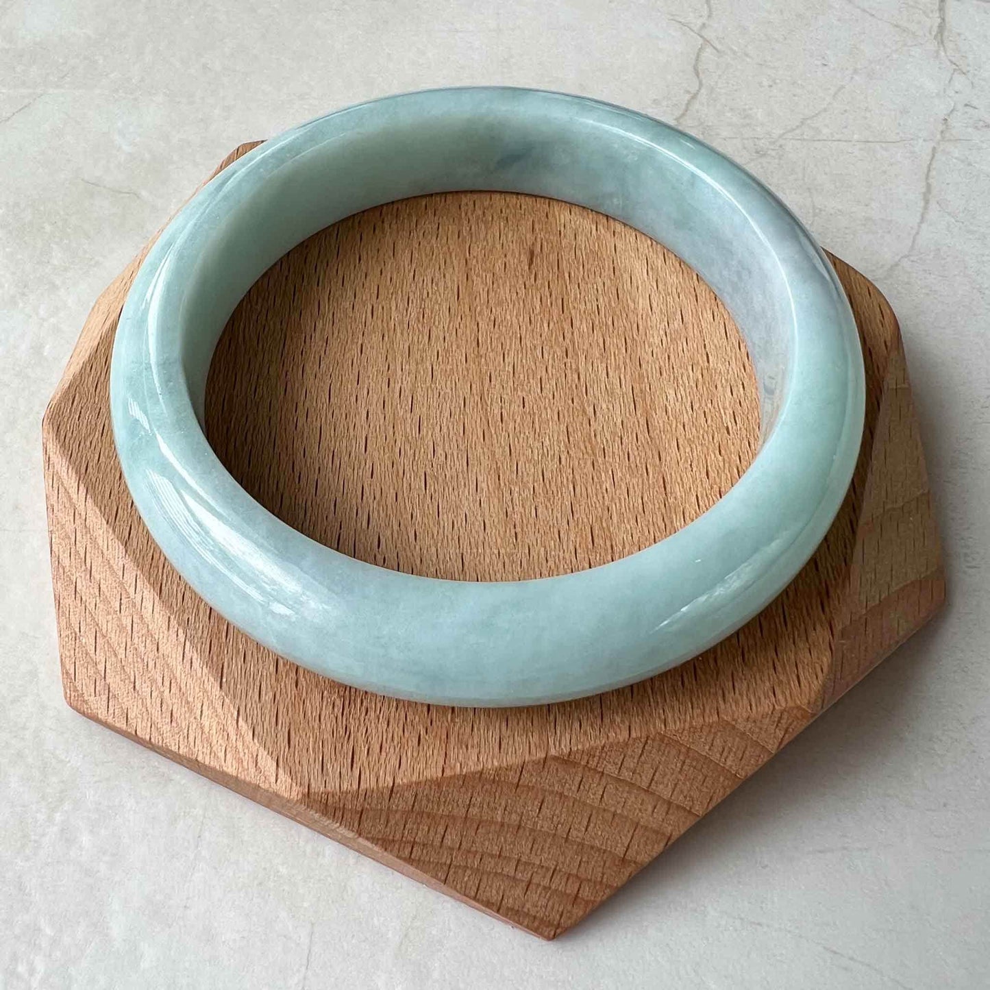 57.2 mm Green with Light Blue Jadeite Jade Bangle, Burmese Grade A Jadeite Jade, MDPK-1222-1684016452