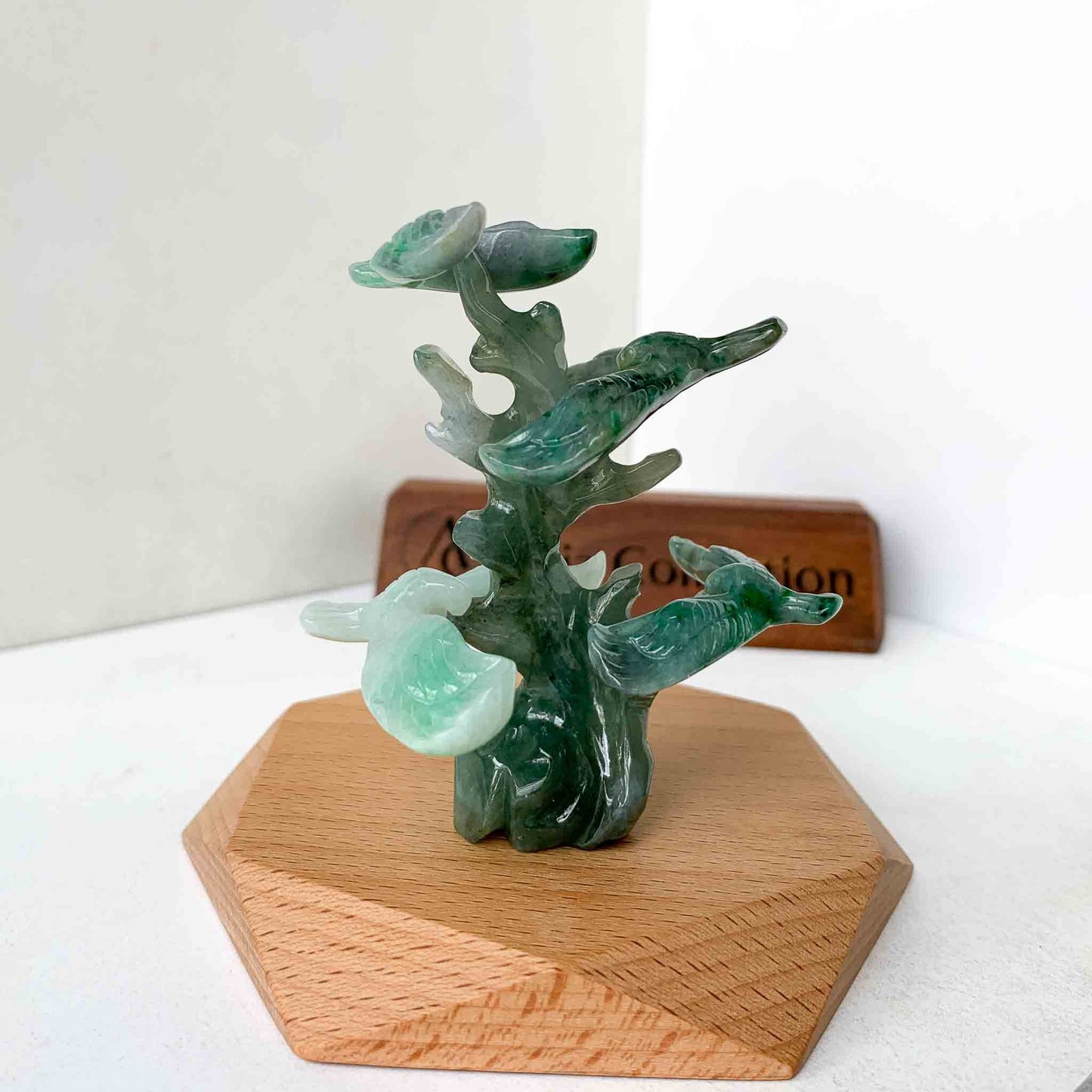 Balanced Jadeite Jade Eagle Forest Figurine Hand Carved Jade, YJ-1221-0291193