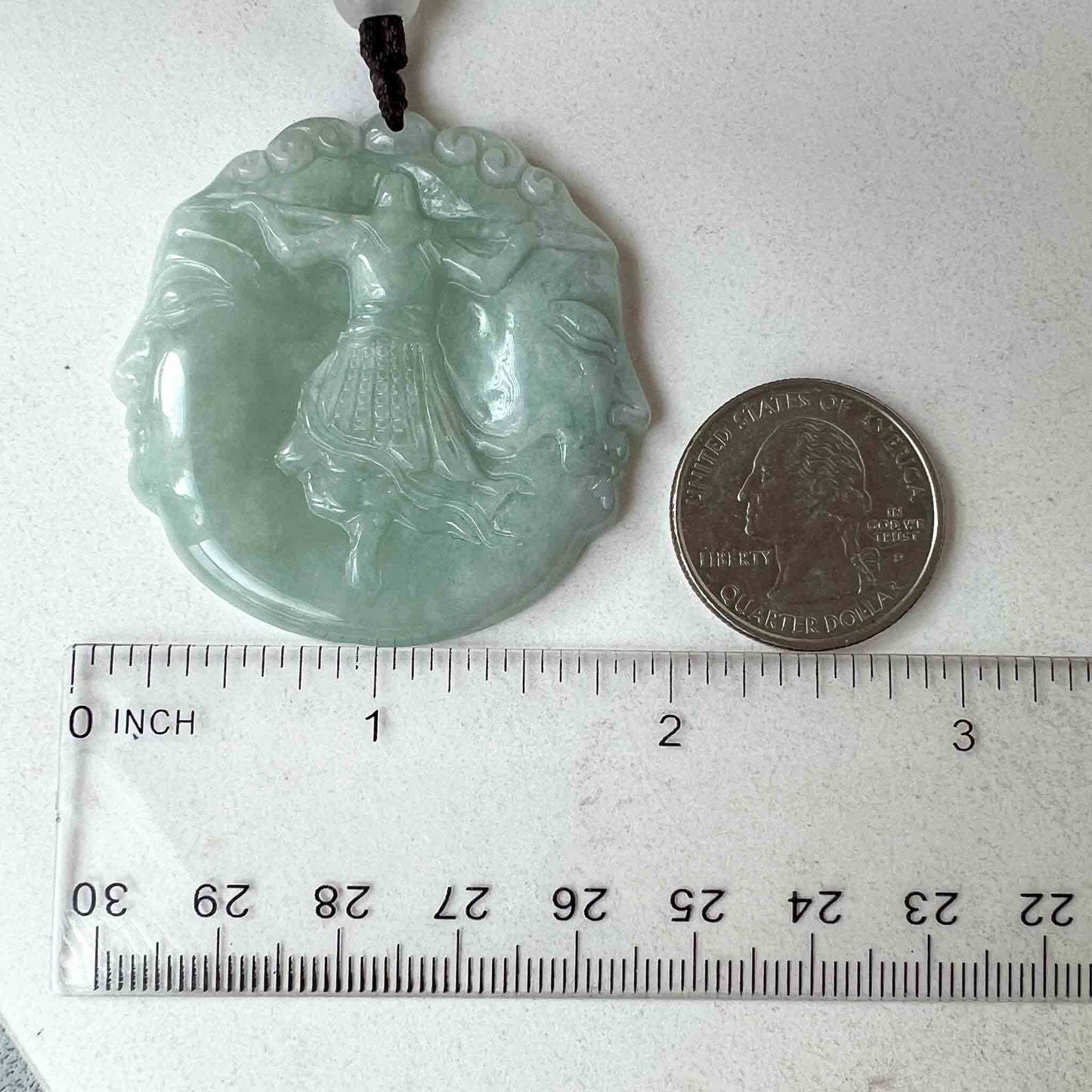 Jadeite Jade Monkey King, Sun Wu Kong, 孙悟空, Chinese Zodiac Carved Pendant Necklace, YJ-0522-0428826