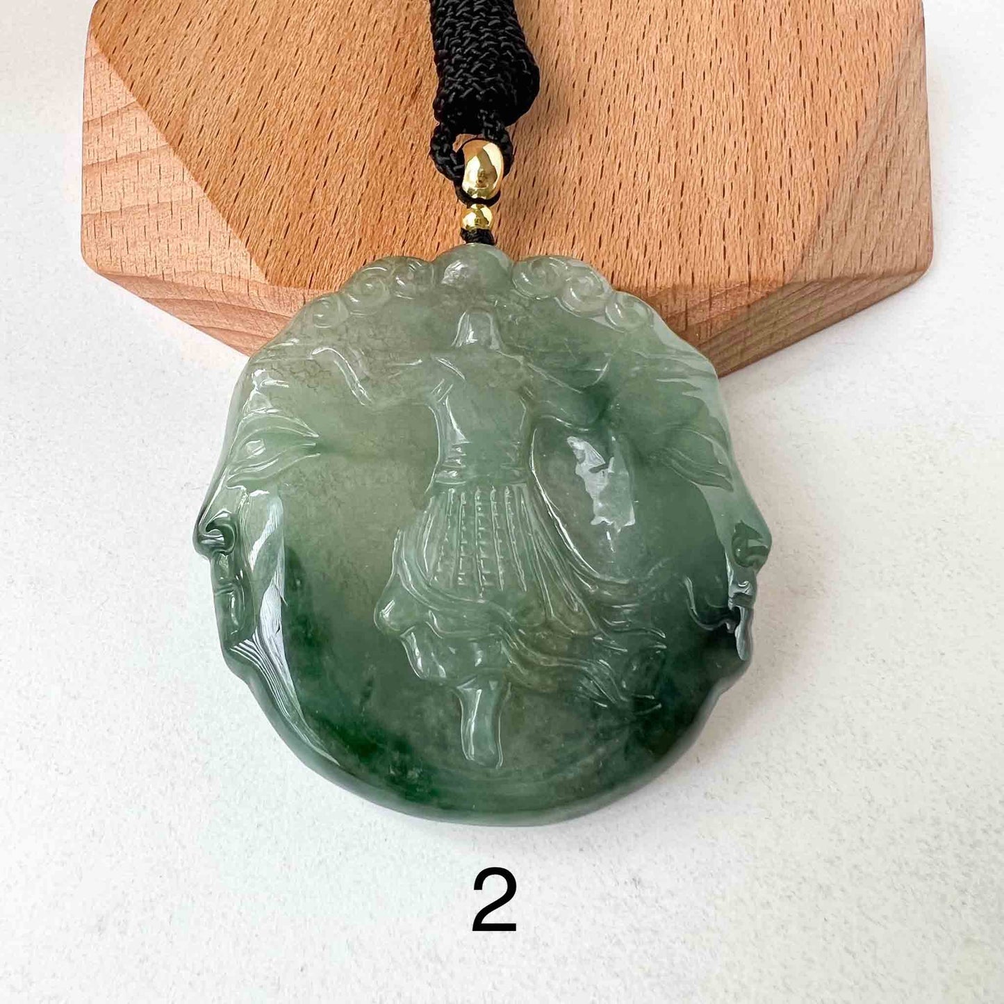Jadeite Jade Monkey King, Sun Wu Kong, 孙悟空, Chinese Zodiac Carved Pendant Necklace, YJ-0522-0428826