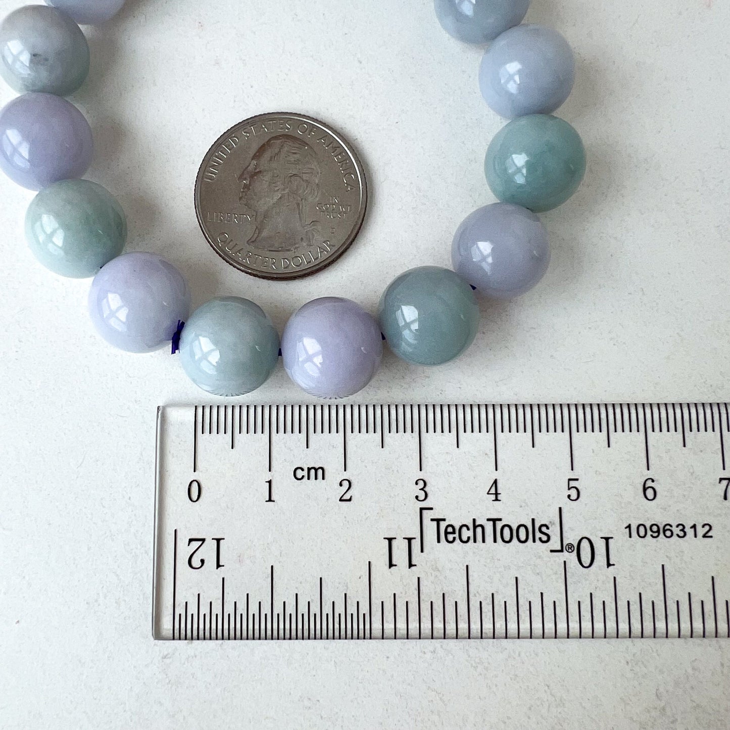 13.0 mm Jadeite Jade Lavender Purple and Green Bracelet, XNZ-0723-1700979807