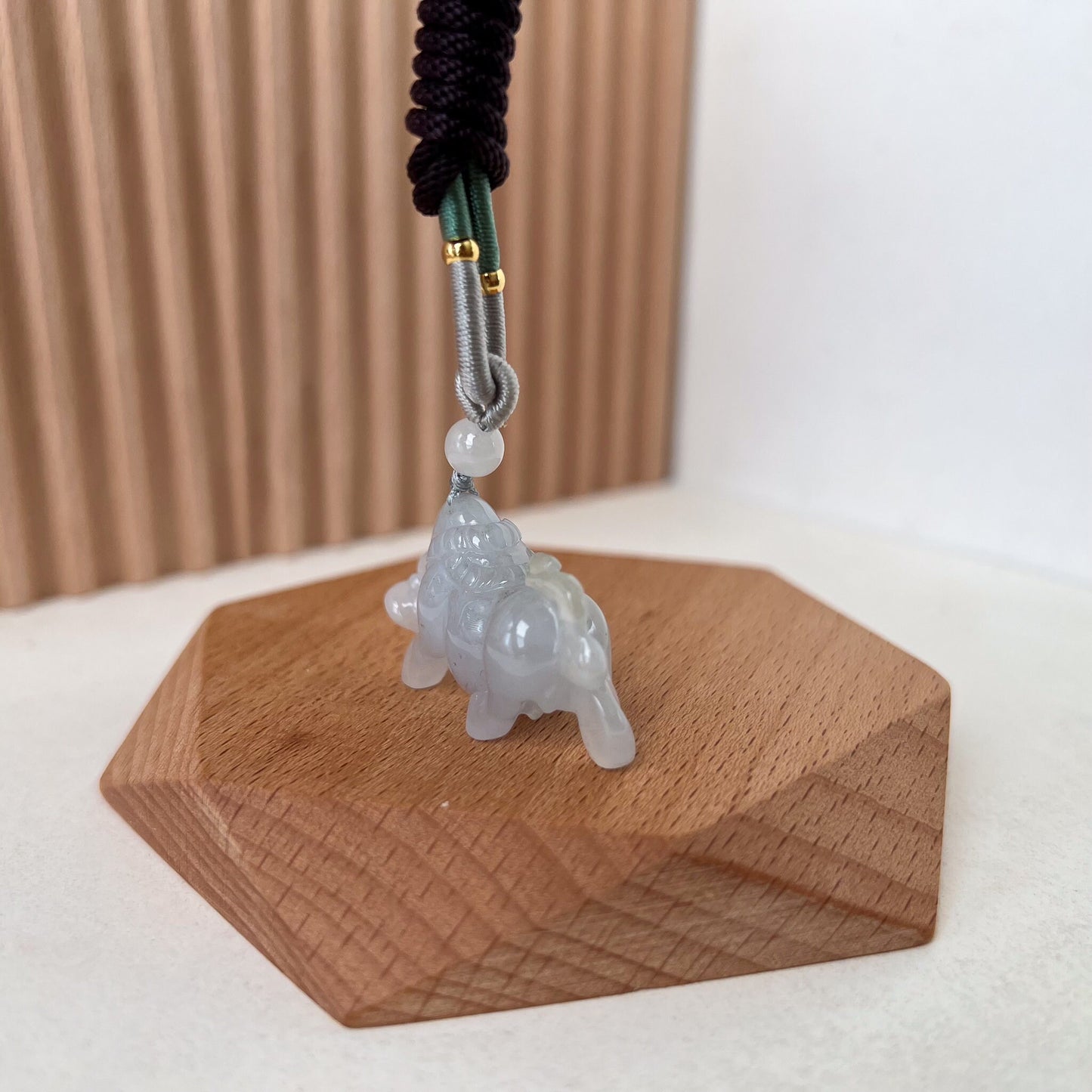 Charging Ox Jadeite Jade Bull Cow Chinese Zodiac Carved Very Light Purple Lavender Jade Pendant Necklace, YX-0323-1701575060