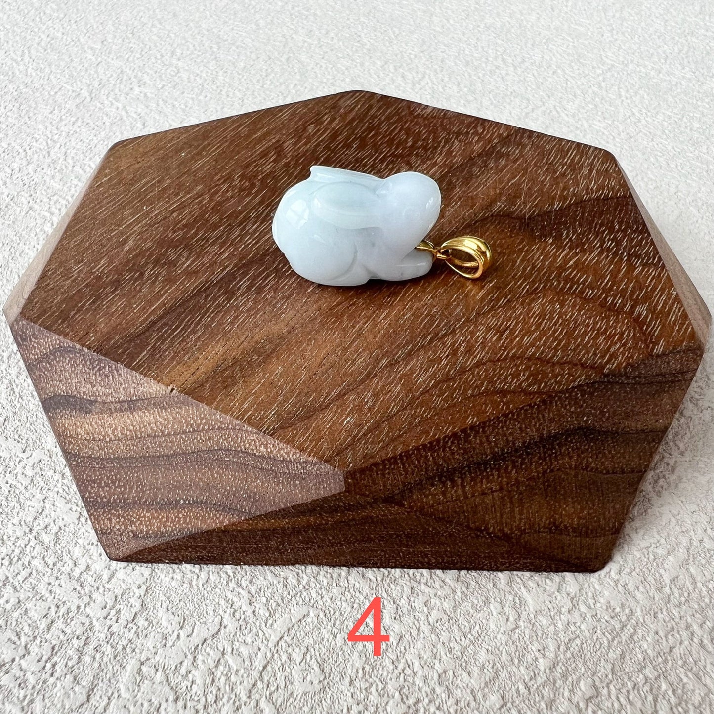 Jadeite Jade Rabbit Pendant with 18K Solid Gold, Set 2, SHWQ-0423-1704948725