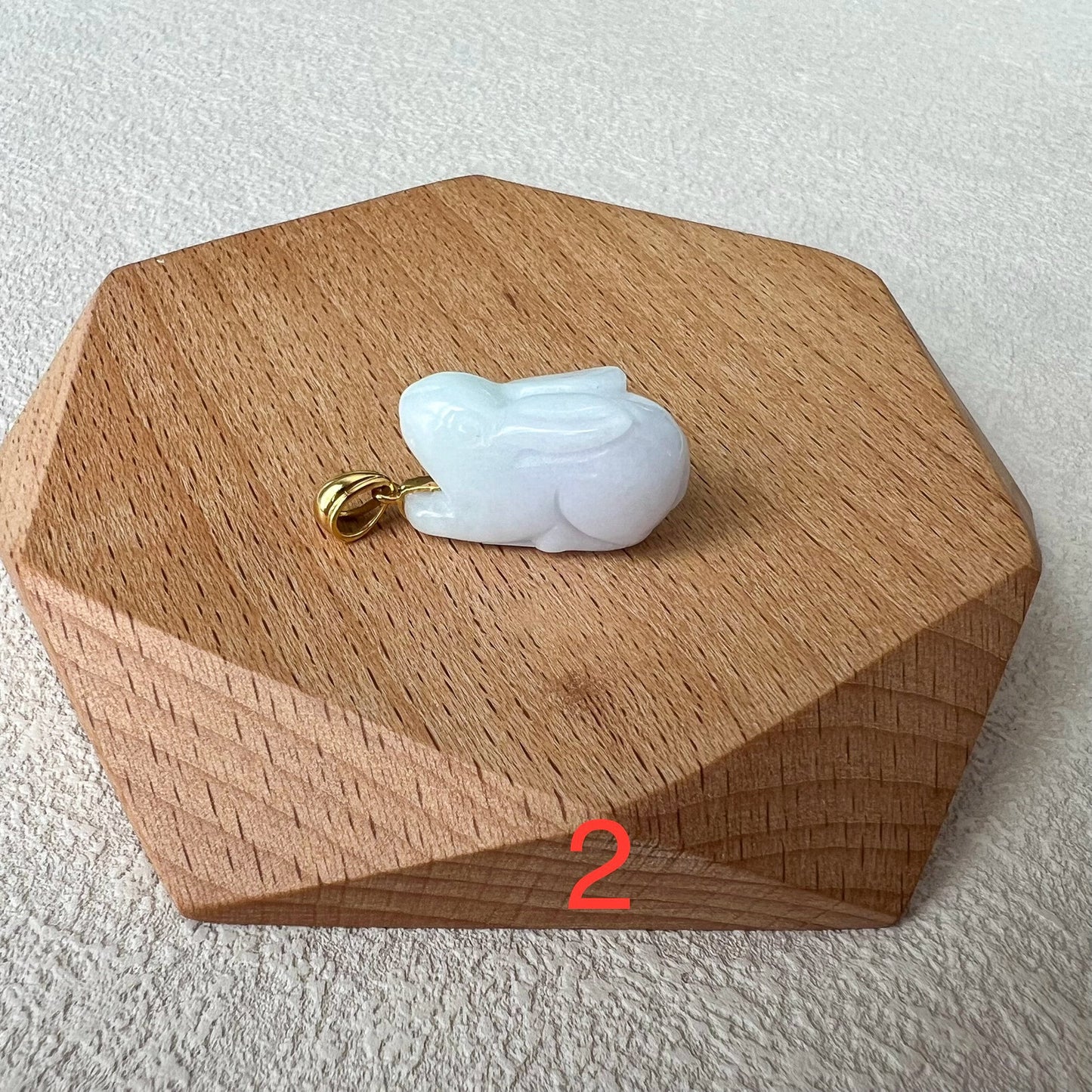 Jadeite Jade Rabbit Pendant with 18K Solid Gold, Set 3, SHWQ-0423-1704949575