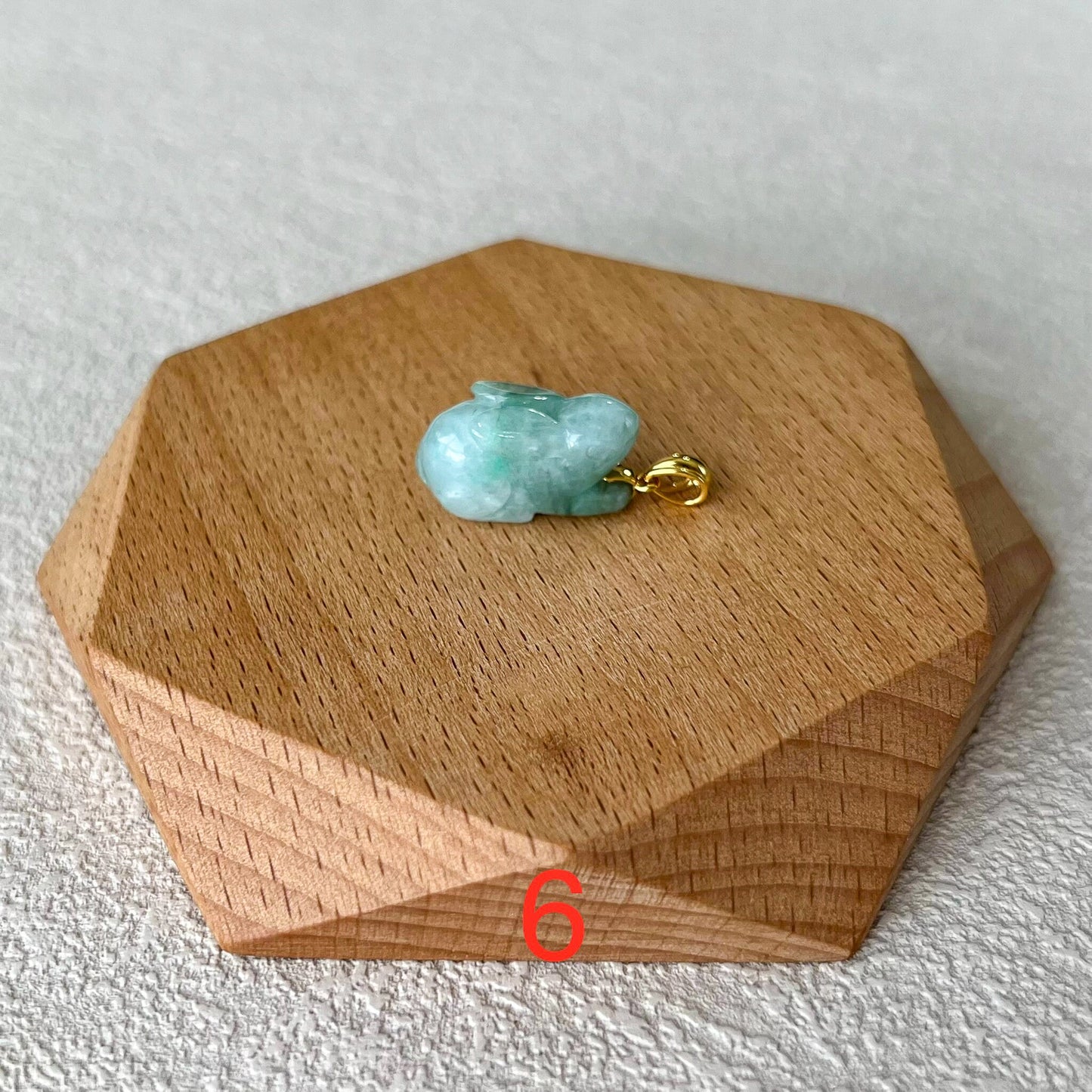 Jadeite Jade Rabbit Pendant with 18K Solid Gold, Set 5, SHWQ-0423-1704951685