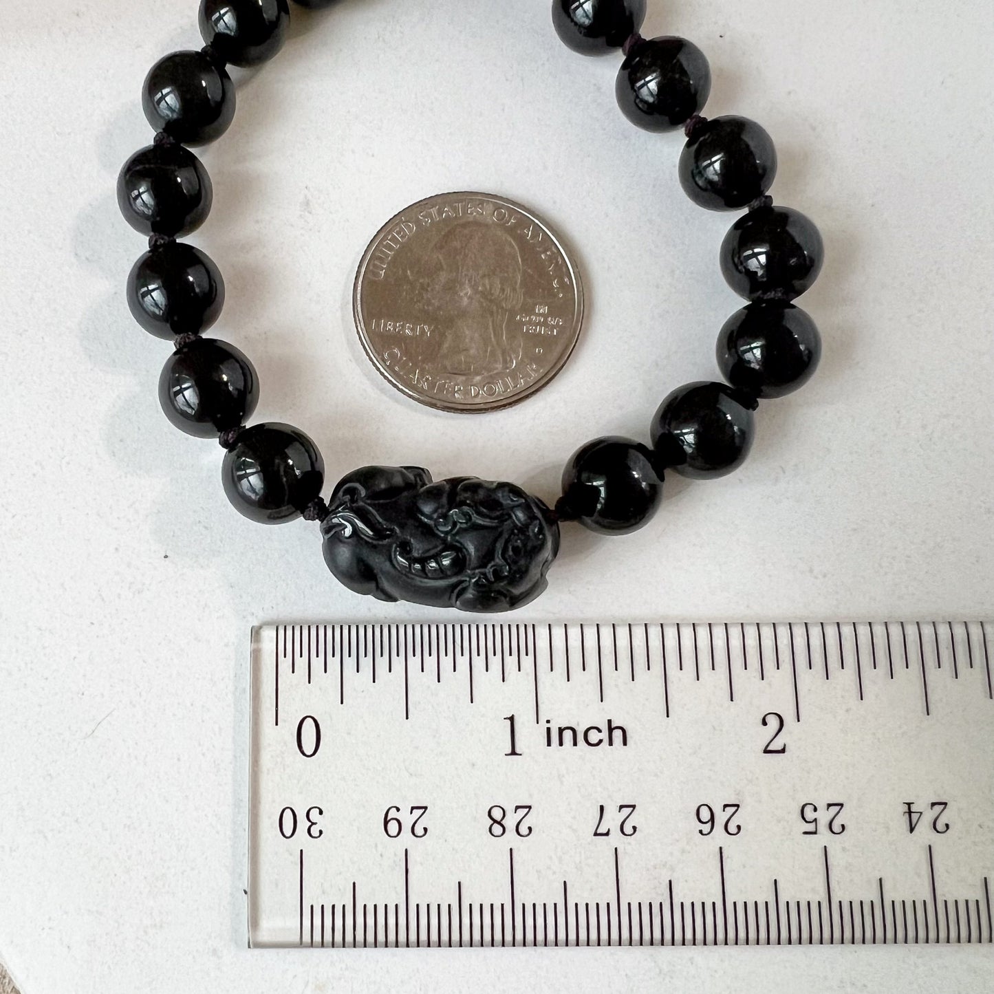 Black Jadeite Jade Pi Xiu Hand Carved Bracelet, 貔貅, ZYF-1221-1705253596