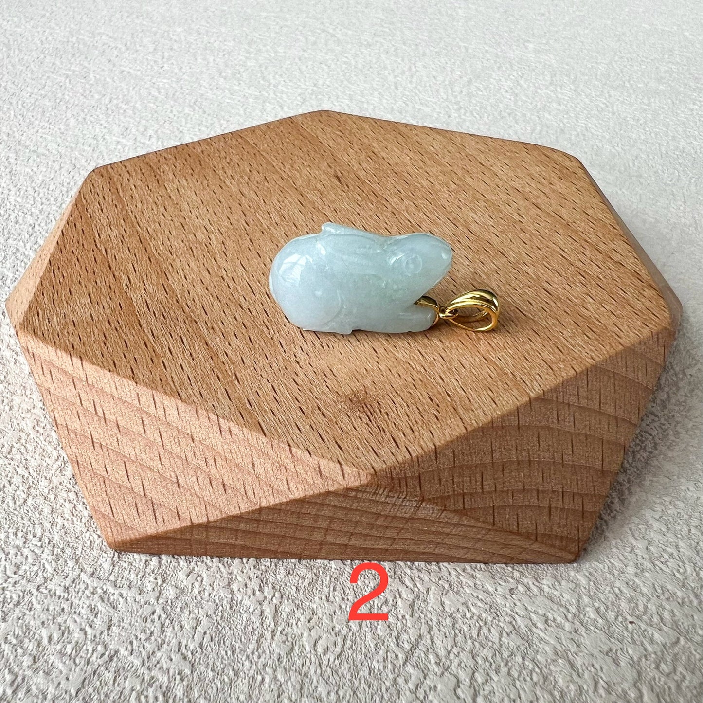 Jadeite Jade Rabbit Pendant with 18K Solid Gold, Set 4, SHWQ-0423-1704951305