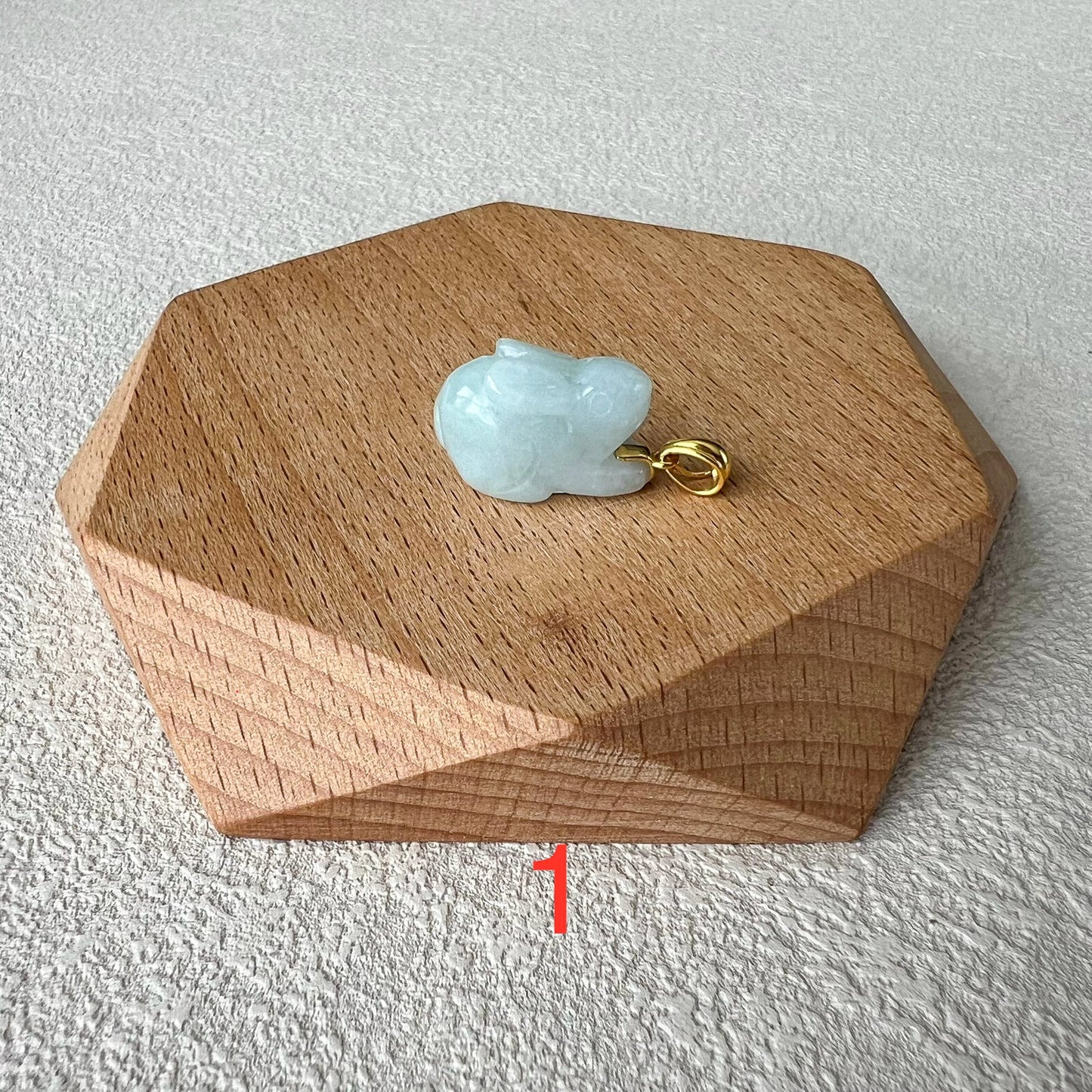 Jadeite Jade Rabbit Pendant with 18K Solid Gold, Set 4, SHWQ-0423-1704951305