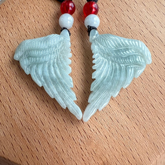 Angel Wings Jade Pendant, Grade A Jadeite Jade Pendant, WMC-0323-0000365