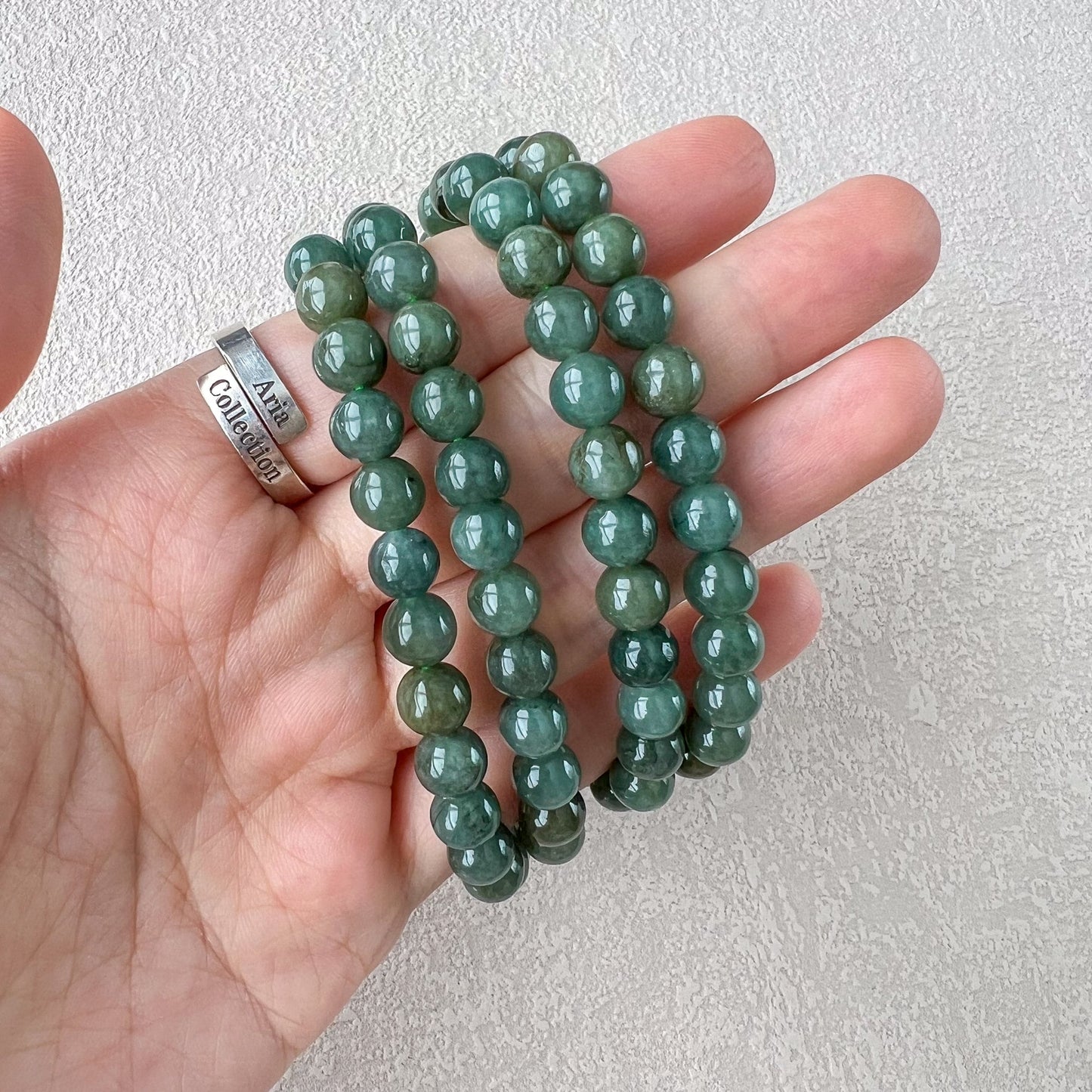 7 mm 108 Green Jadeite Jade Mala Prayer Beads Bracelet Necklace, FCSG-1022-1706248386