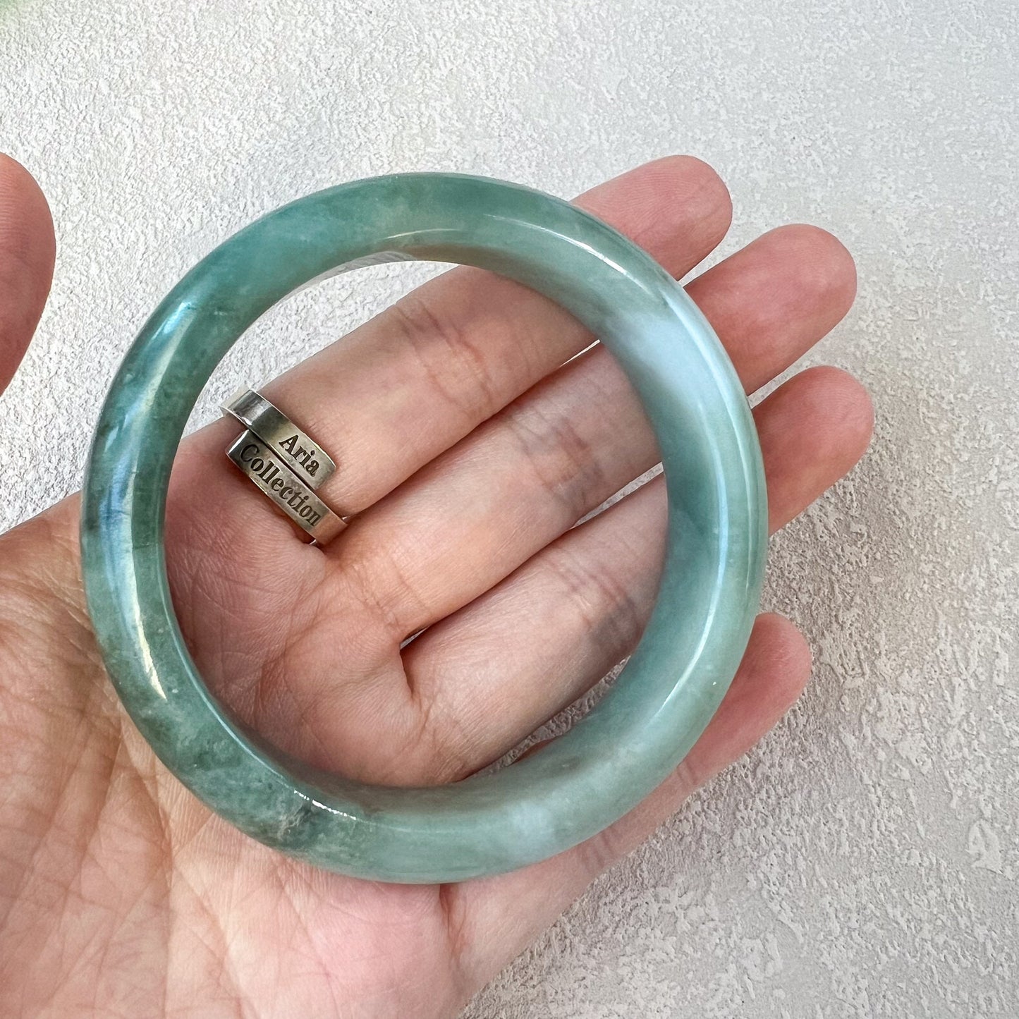 56.2 mm Green Jadeite Jade Bangle, Burmese Grade A Jadeite Jade, XYSZ-0123-005619