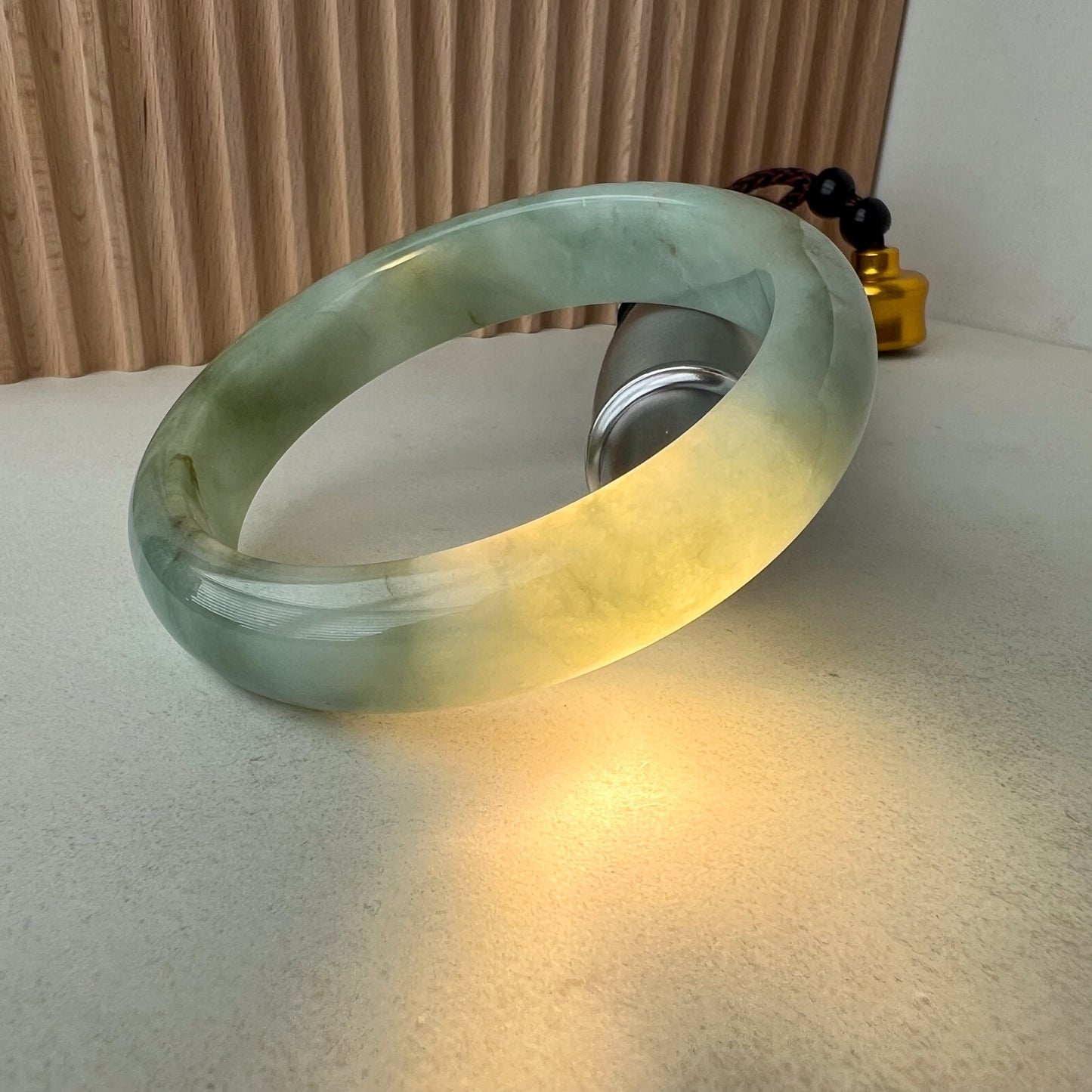 57.8 mm Green Jadeite Jade Bangle, Burmese Grade A Jadeite Jade, MDPK-0123-1706327336