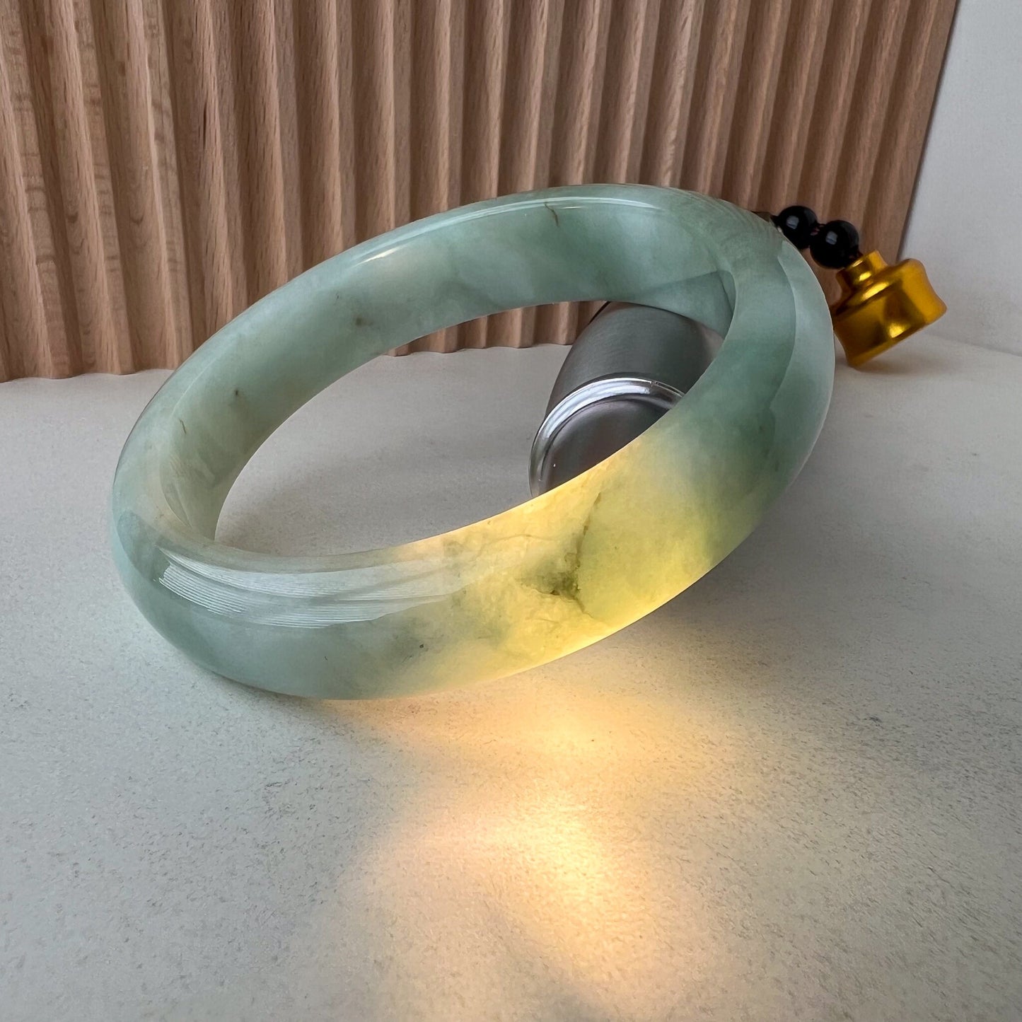 57.8 mm Green Jadeite Jade Bangle, Burmese Grade A Jadeite Jade, MDPK-0123-1706327336