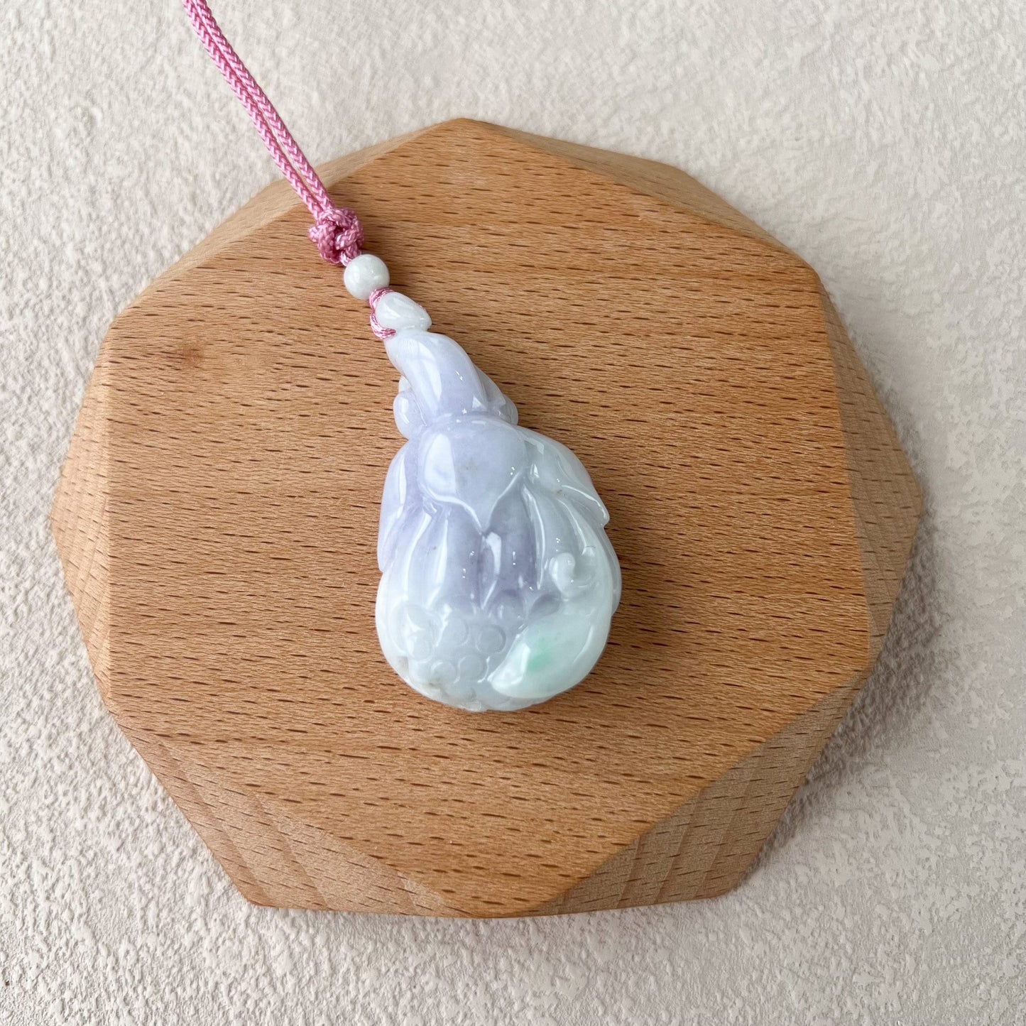 Lavender Jade Serenity Wish Lotus Flower Pendant, Jadeite Jade Pendant Necklace, YGR-0323-1708032827