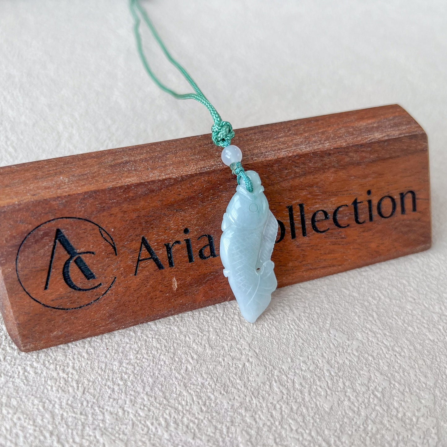 Jadeite Jade Fish Necklace, Hand Carved Pendant Necklace, RLXE-0422-0208989