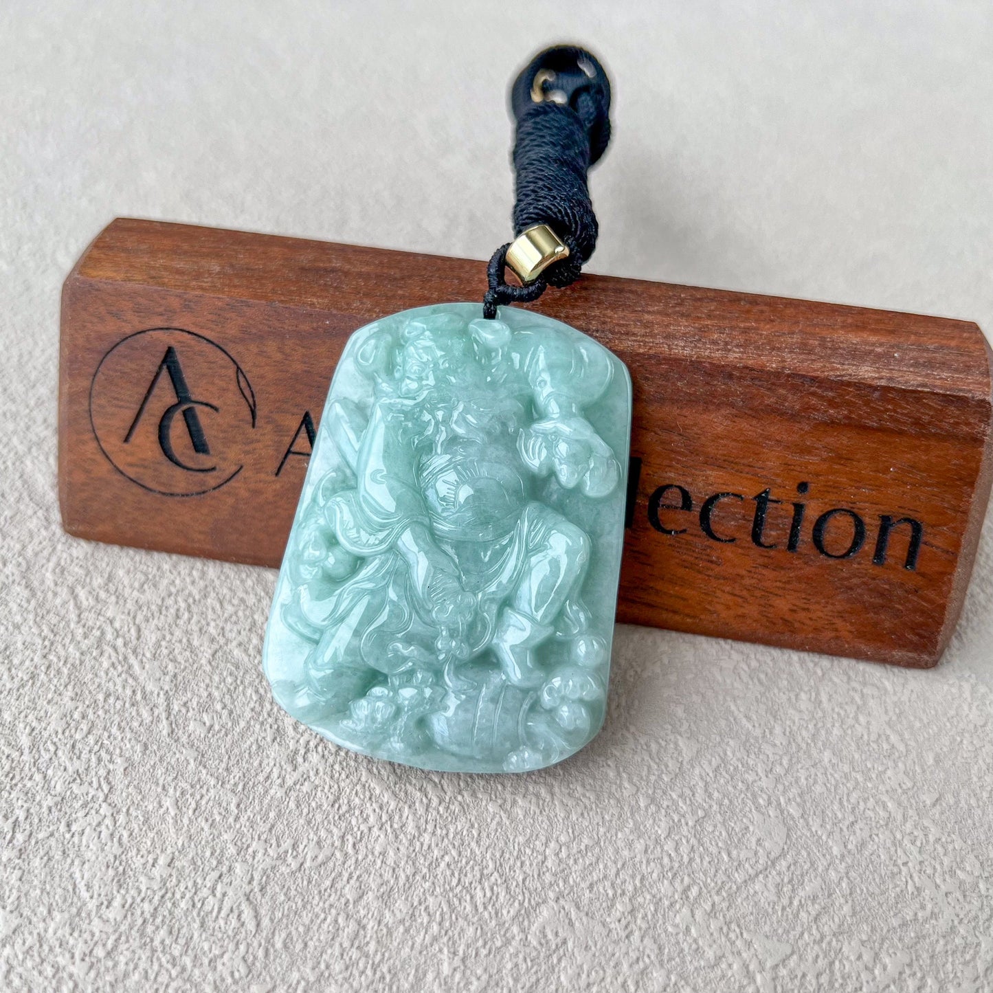 Zhong Kui, 钟馗, Jadeite Jade Pendant Necklace, Chinese Mythology God of Protection, YJ-0422-0401980