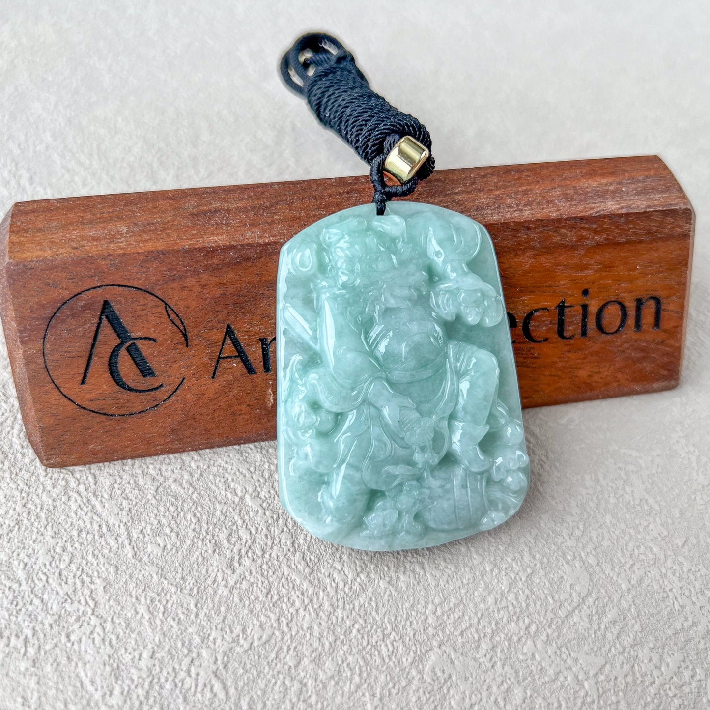 Zhong Kui, 钟馗, Jadeite Jade Pendant Necklace, Chinese Mythology God of Protection, YJ-0422-0401980