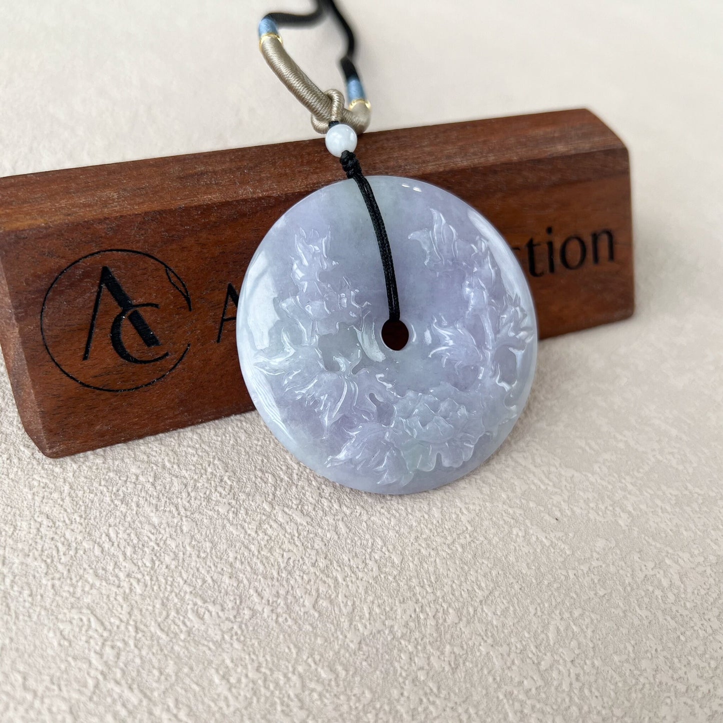 Lavender Harmony Donut Pendant, Jadeite Jade Ping An Kou, 平安扣, YGR-0223-1708641372