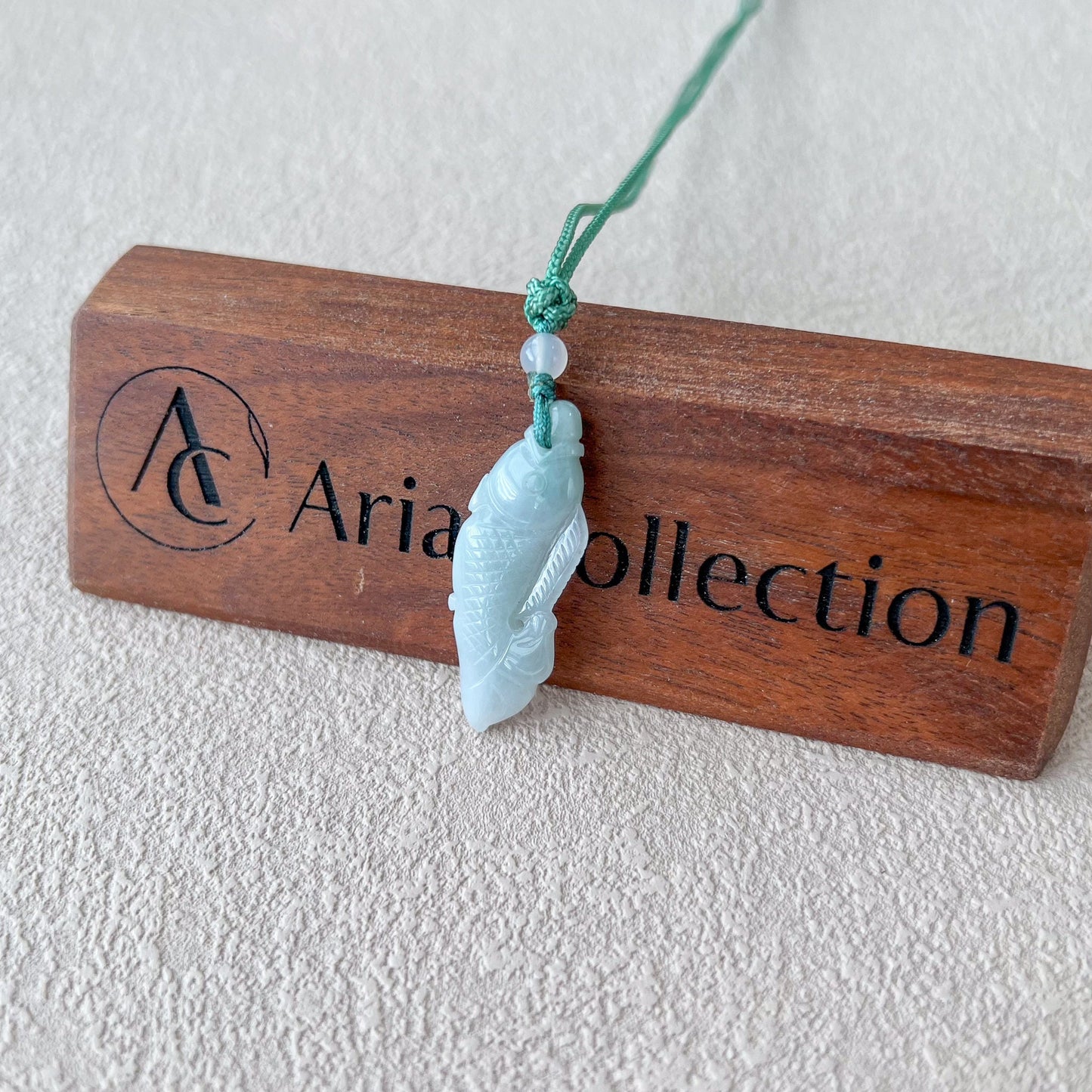 Jadeite Jade Fish Necklace, Hand Carved Pendant Necklace, RLXE-0422-0208989