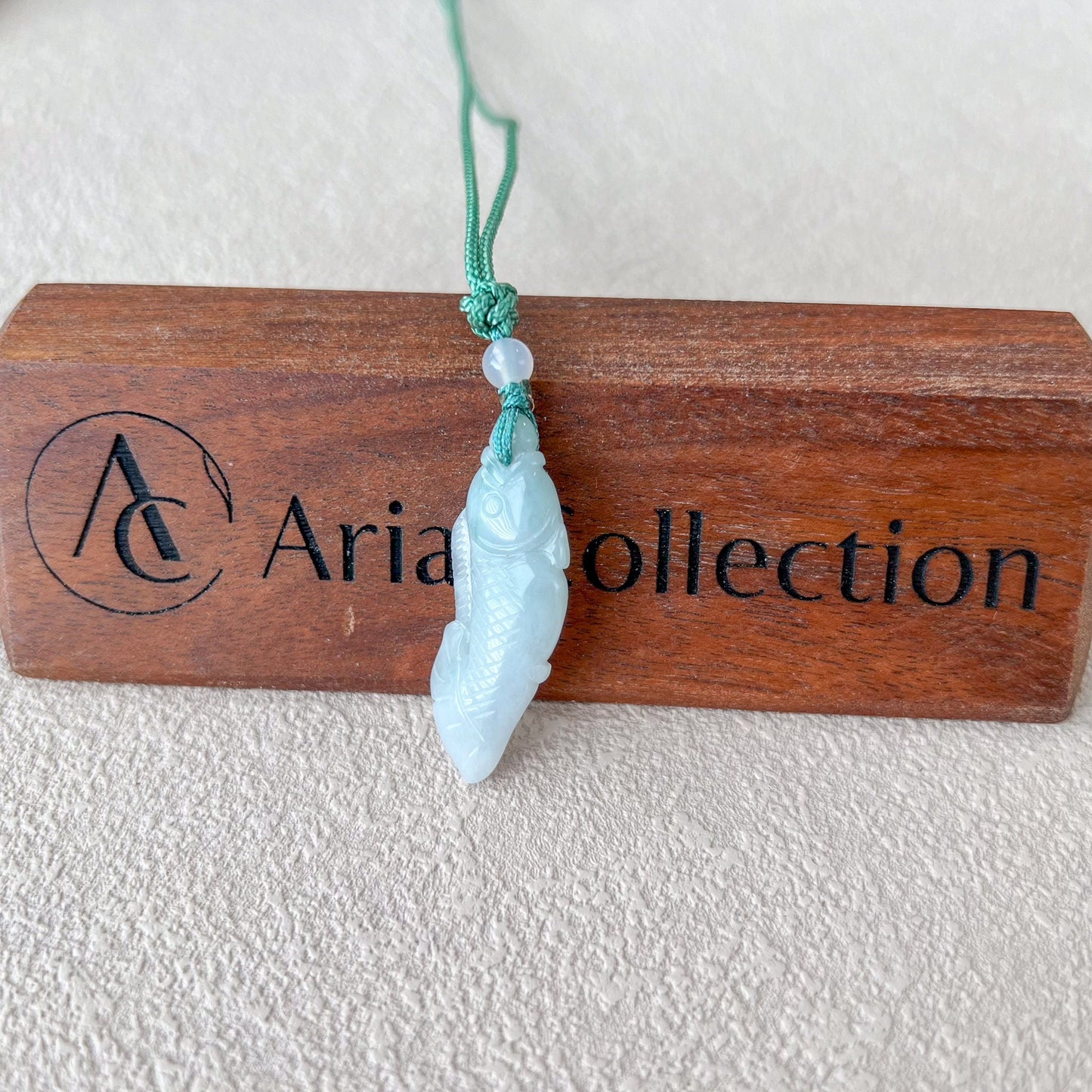 Jadeite Jade Fish Necklace, Hand Carved Pendant Necklace, RLXE-0422-0208989