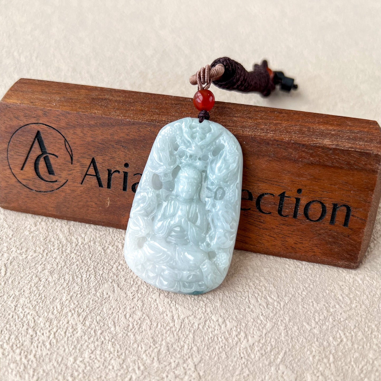 White Jadeite Jade Buddha Protected by 9 Dragons Carved Pendant, BGC-0323-0030154