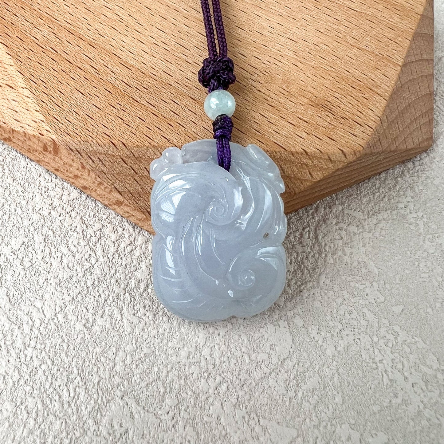 Eternal Harmony Jade Ruyi Pendant, Jadeite Jade Lucky Ruyi Ru yi, 如意, Pendant Hand Carved Necklace, YGR-0823-1708362948