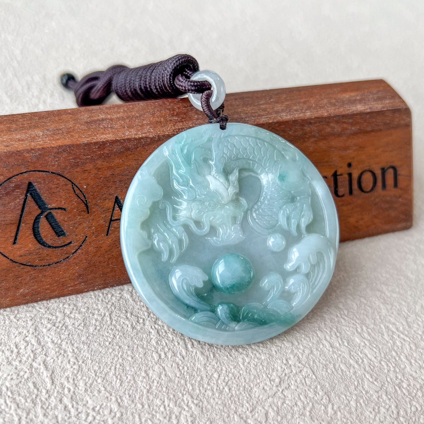 Jadeite Jade Dragon Pendant Necklace, Chinese Zodiac, Green Jade, BGC-0323-0030082